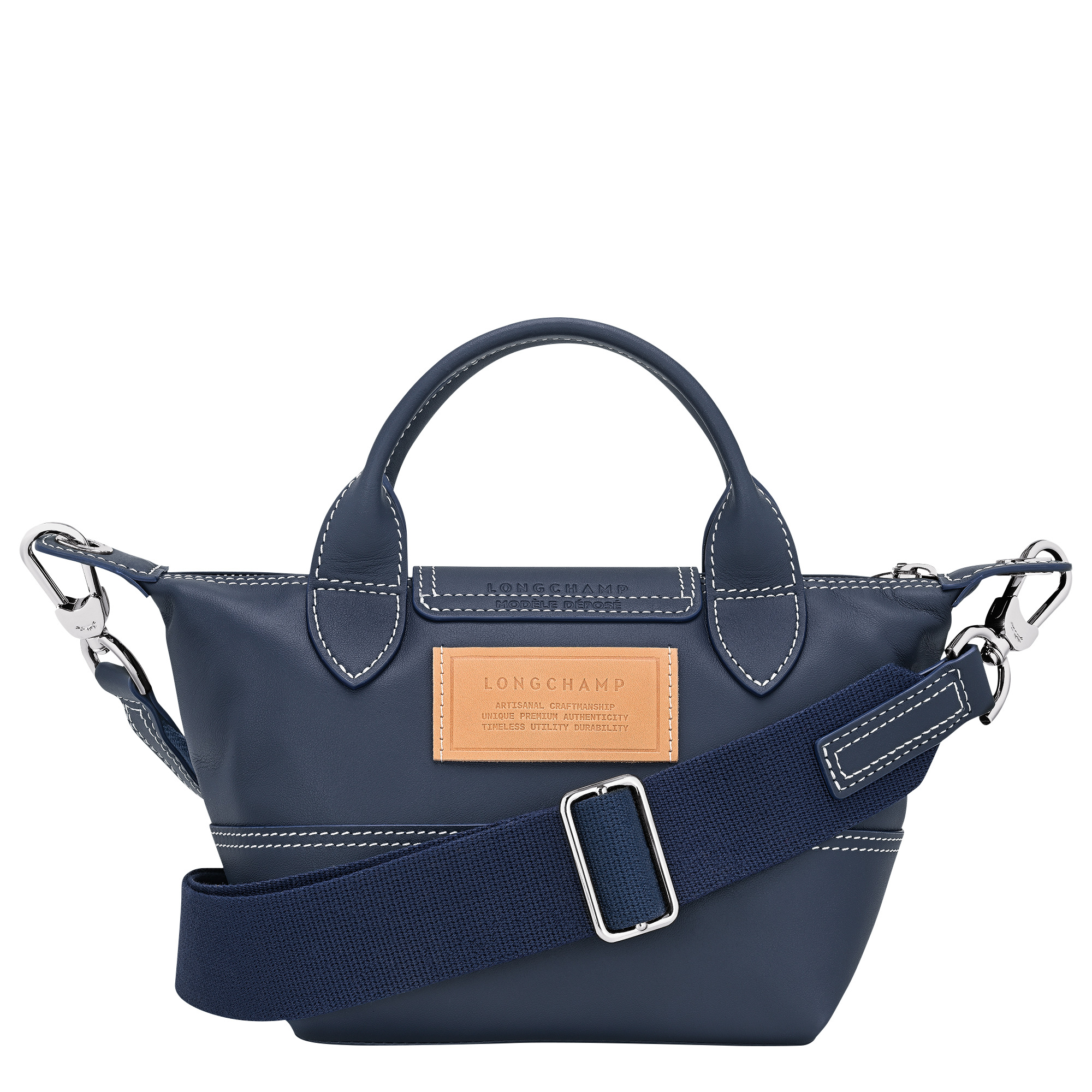 Le Pliage Xtra XS Handbag Navy - Leather - 4