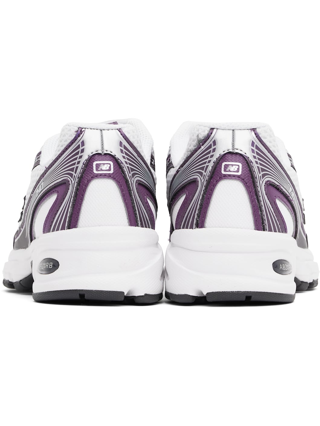 White & Purple 740 Sneakers - 2