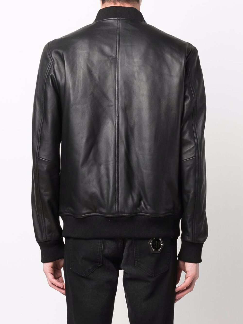 logo zipped bomber jacket - 4