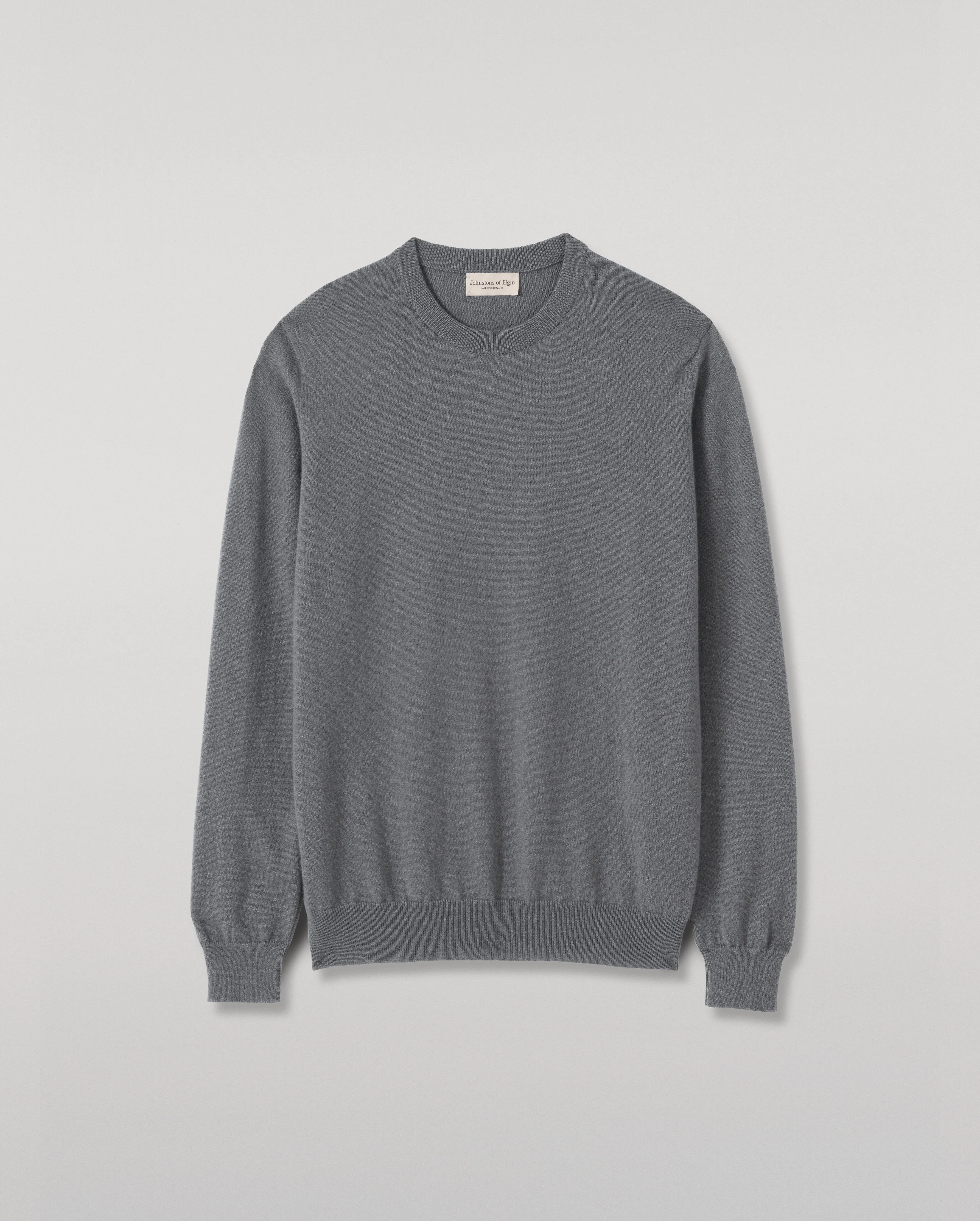 Reuben Grey Cashmere Crew Jumper - 1