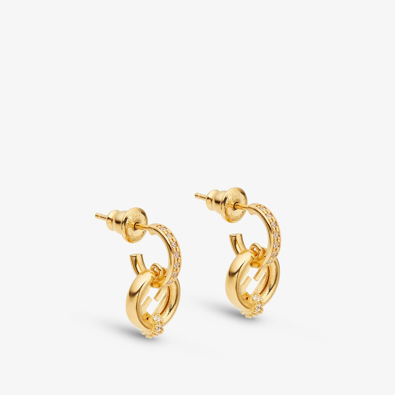EverRound Fendi Earrings Gold-color metal and crystal earrings 1