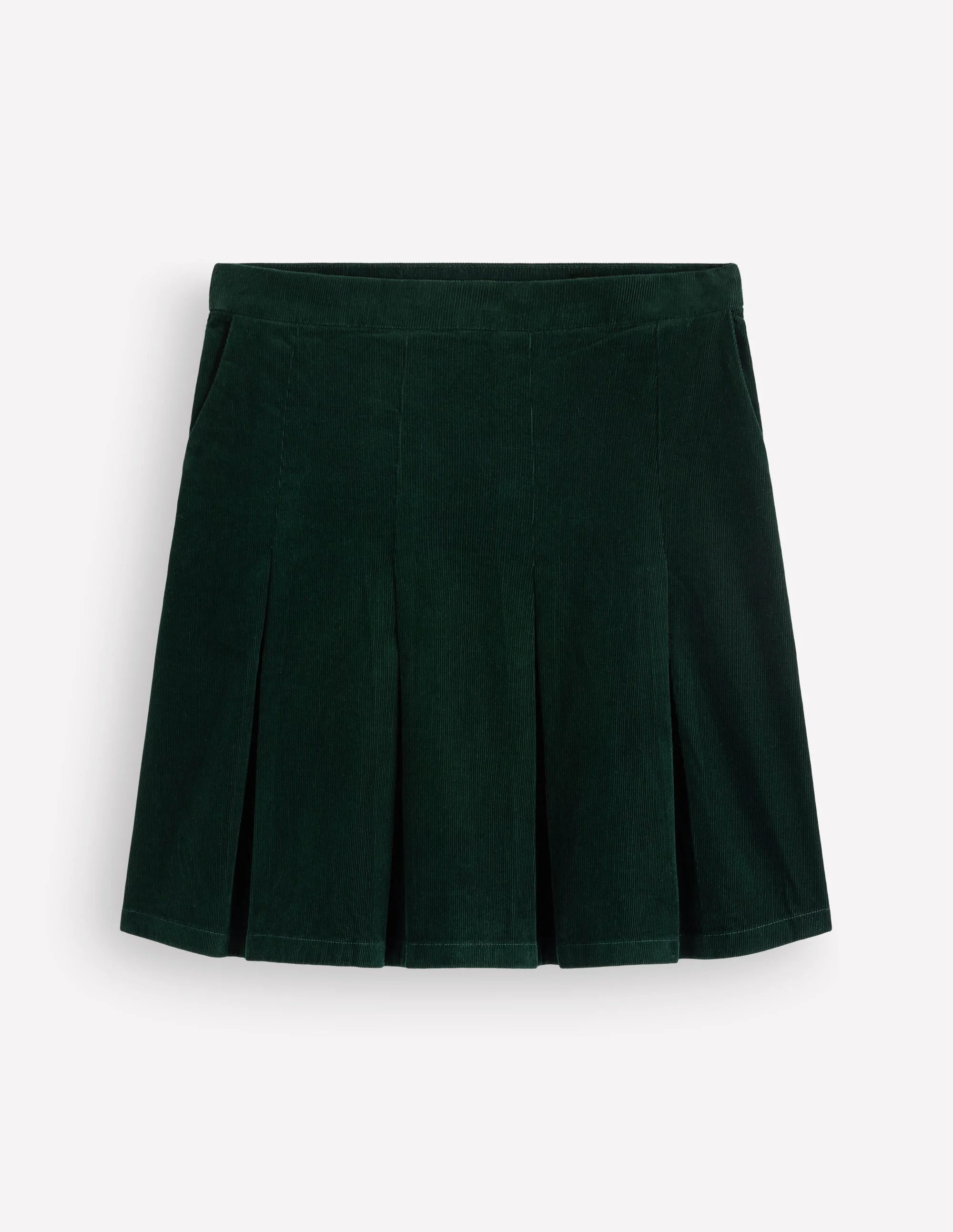 Flippy Cord Skirt-Midnight Emerald - 1