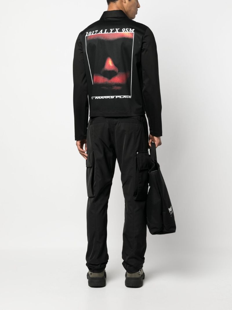 logo-print detail zipped jacket - 2