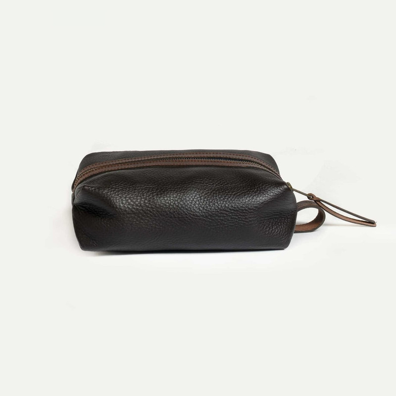 Bleu de Chauffe ZAZOU TOILETRY CASE  -  DARK BROWN outlook