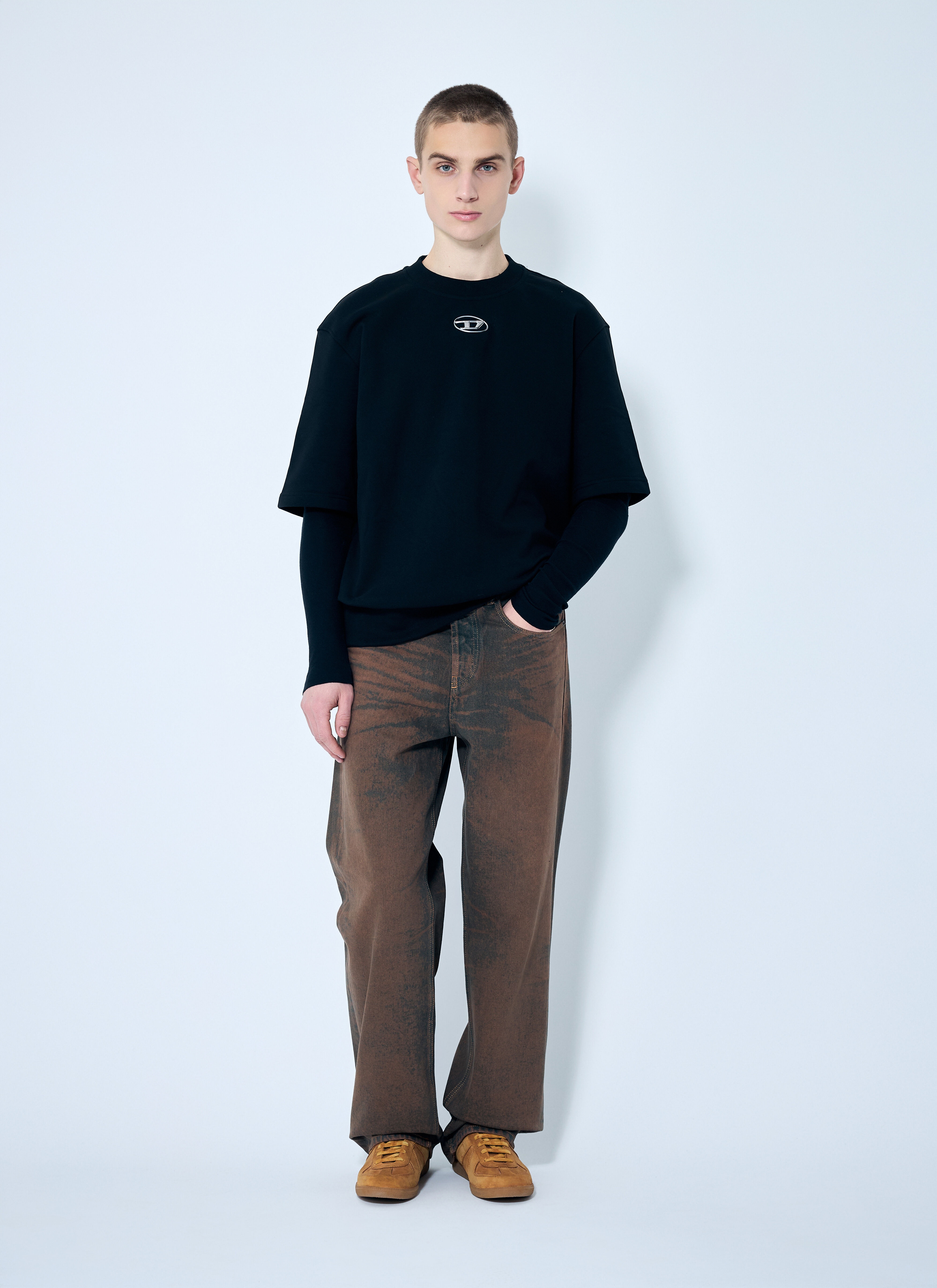 【関税込み】Diesel ブラック S-Cooling-L1 Tシャツ Diesel S-Cooling-L1 T-Shirt | lncc | REVERSIBLE