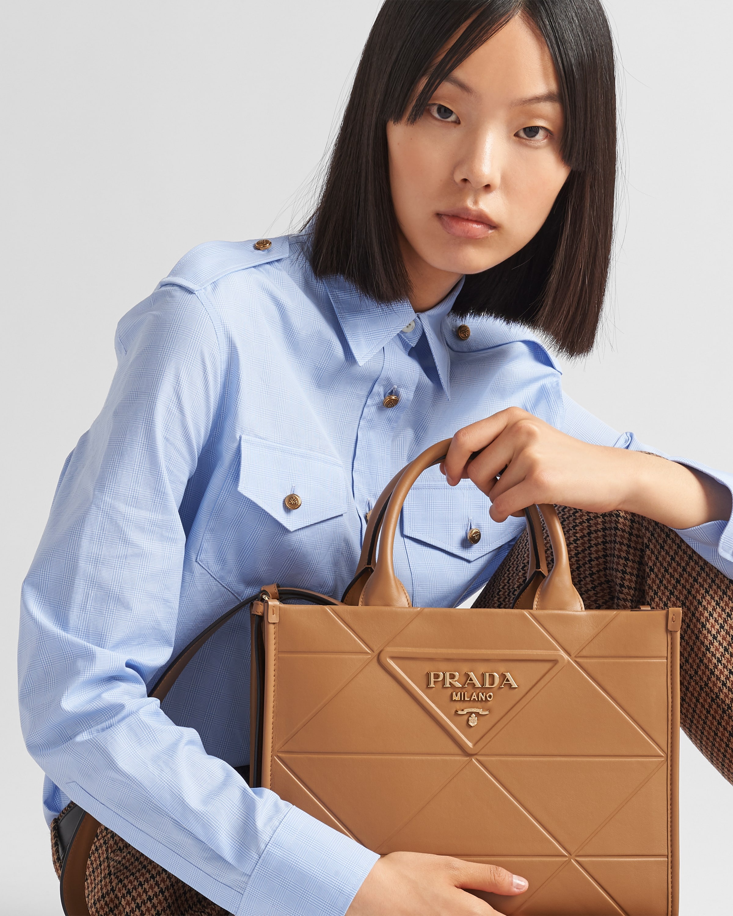 Small leather Prada Symbole bag with topstitching - 9