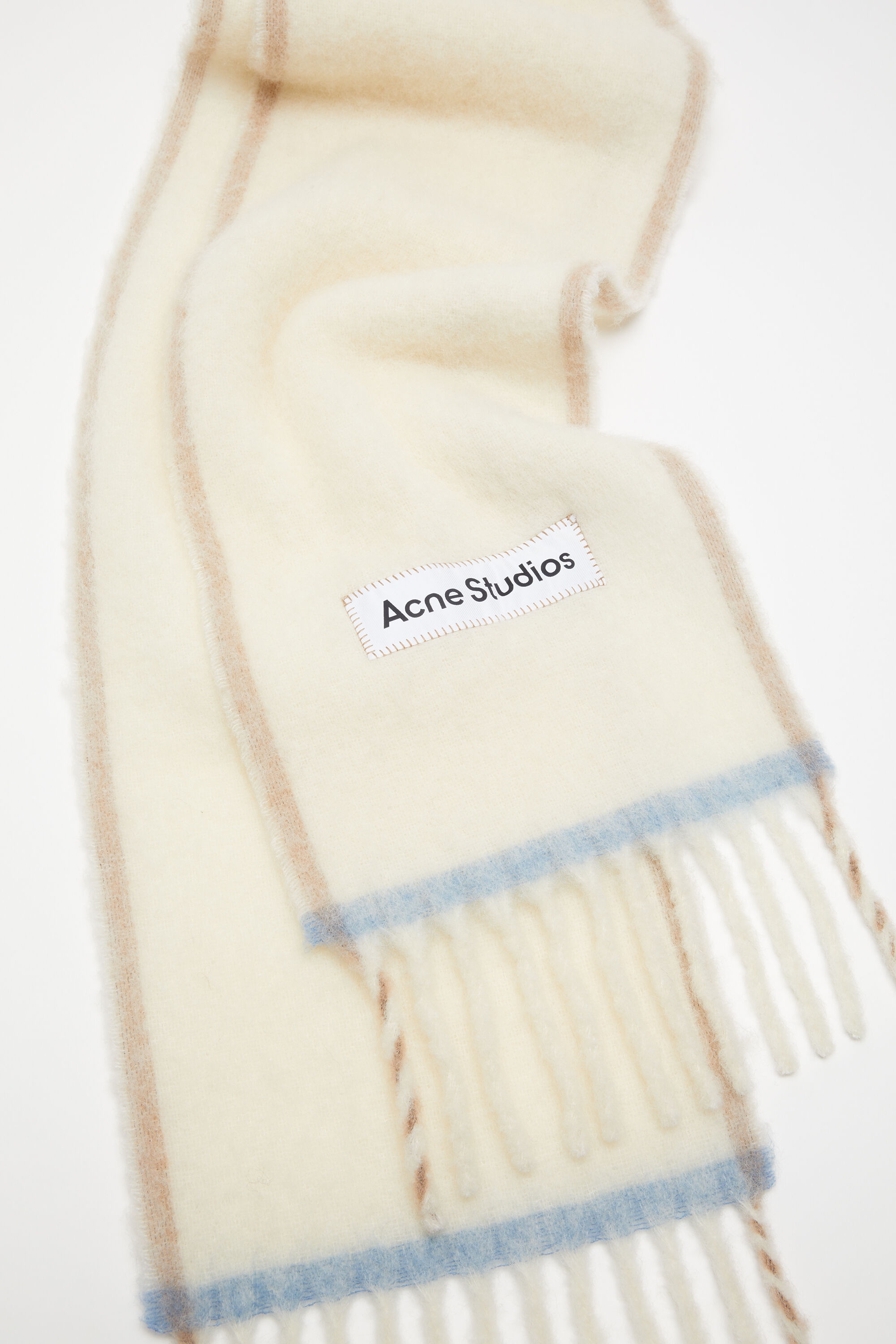 Wool mohair scarf - Narrow - White - 4