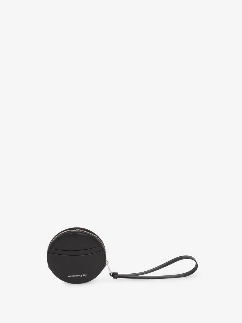 Curve Zip Coin Purse in Black/silver - 3