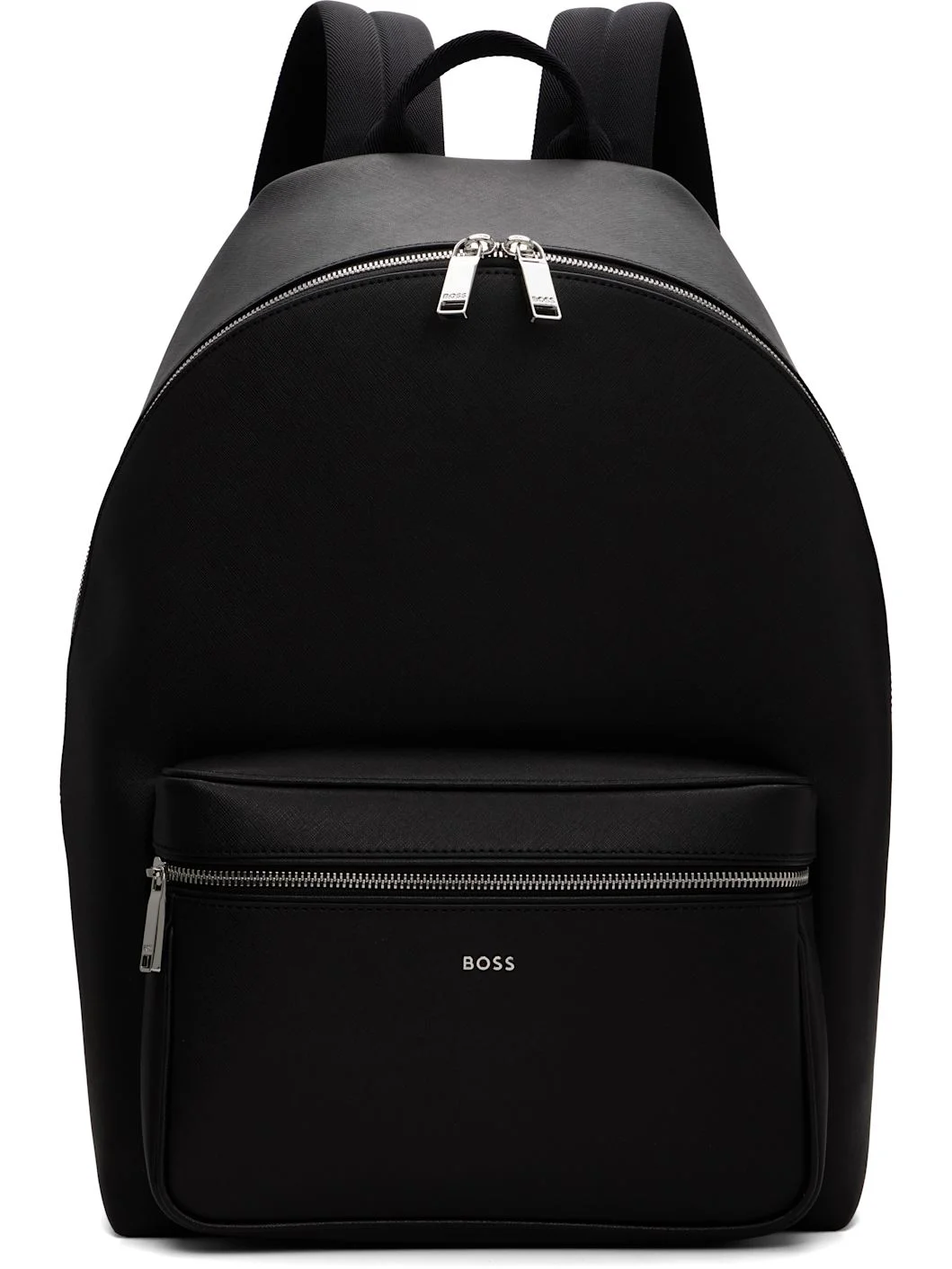 Black Structured Logo Lettering Backpack - 1