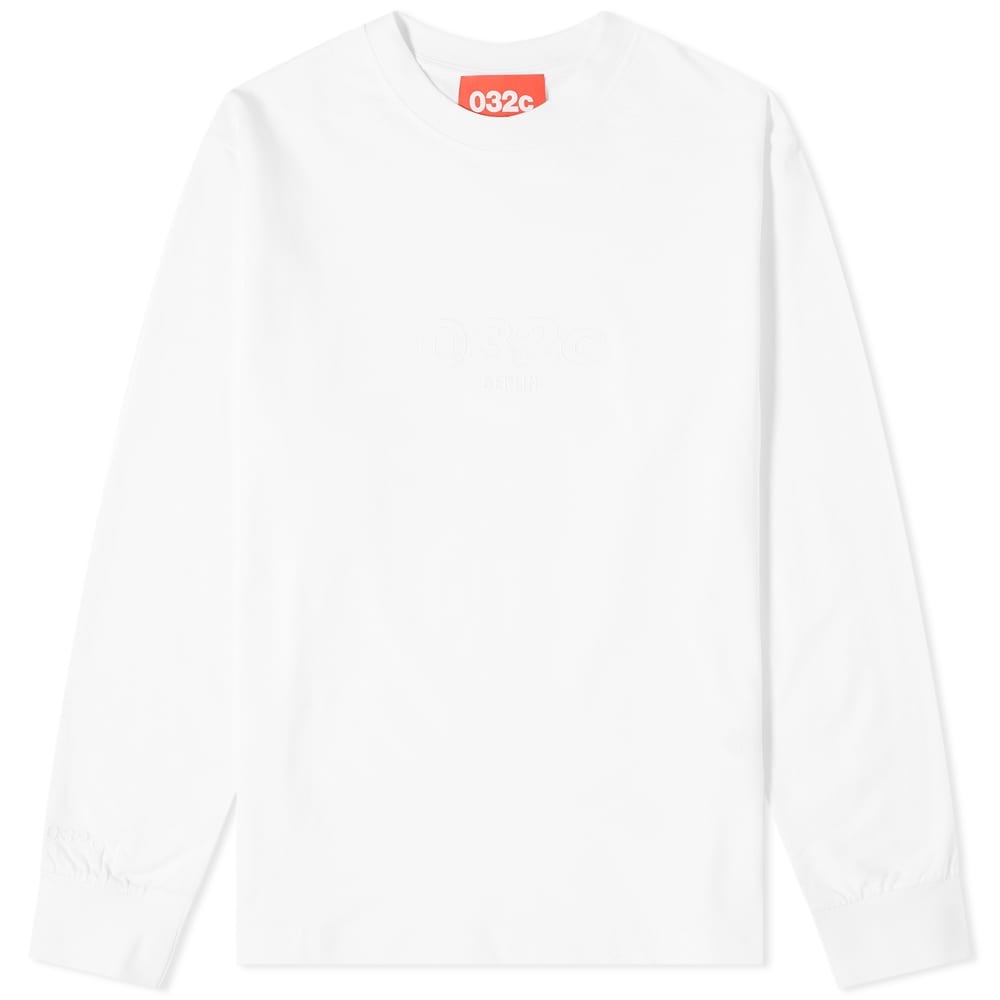 032c Long Sleeve Embroidered Logo Chest Tee - 1