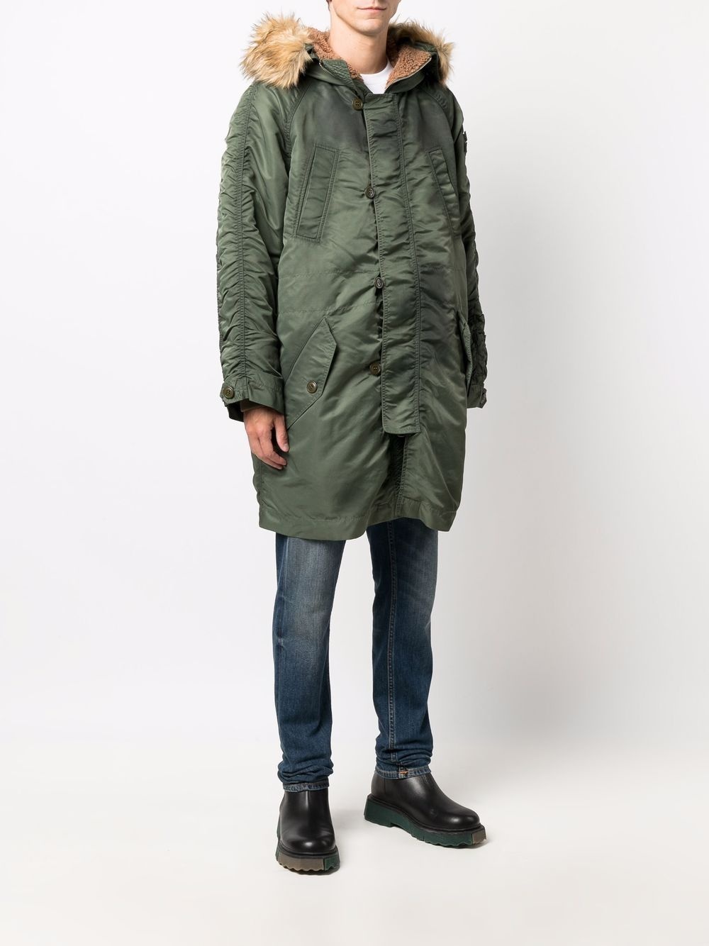 oversized midi parka - 3