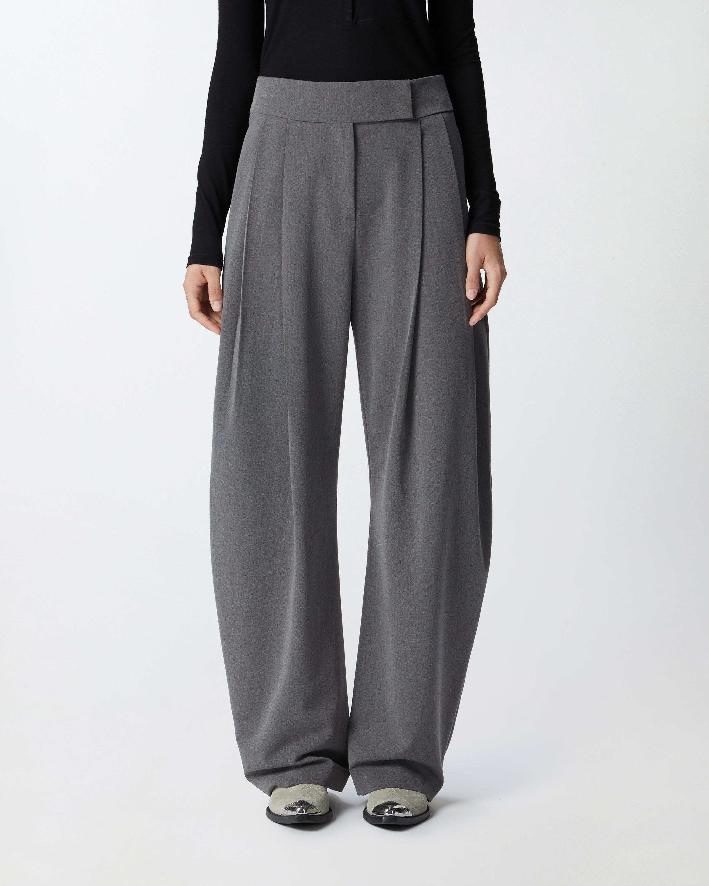 WIDE-LEG TAILORED TROUSERS WITH DARTS - 3