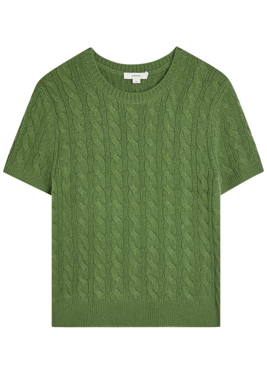 Vince Cable-knit Wool and Cashmere-blend T-shirt - 1