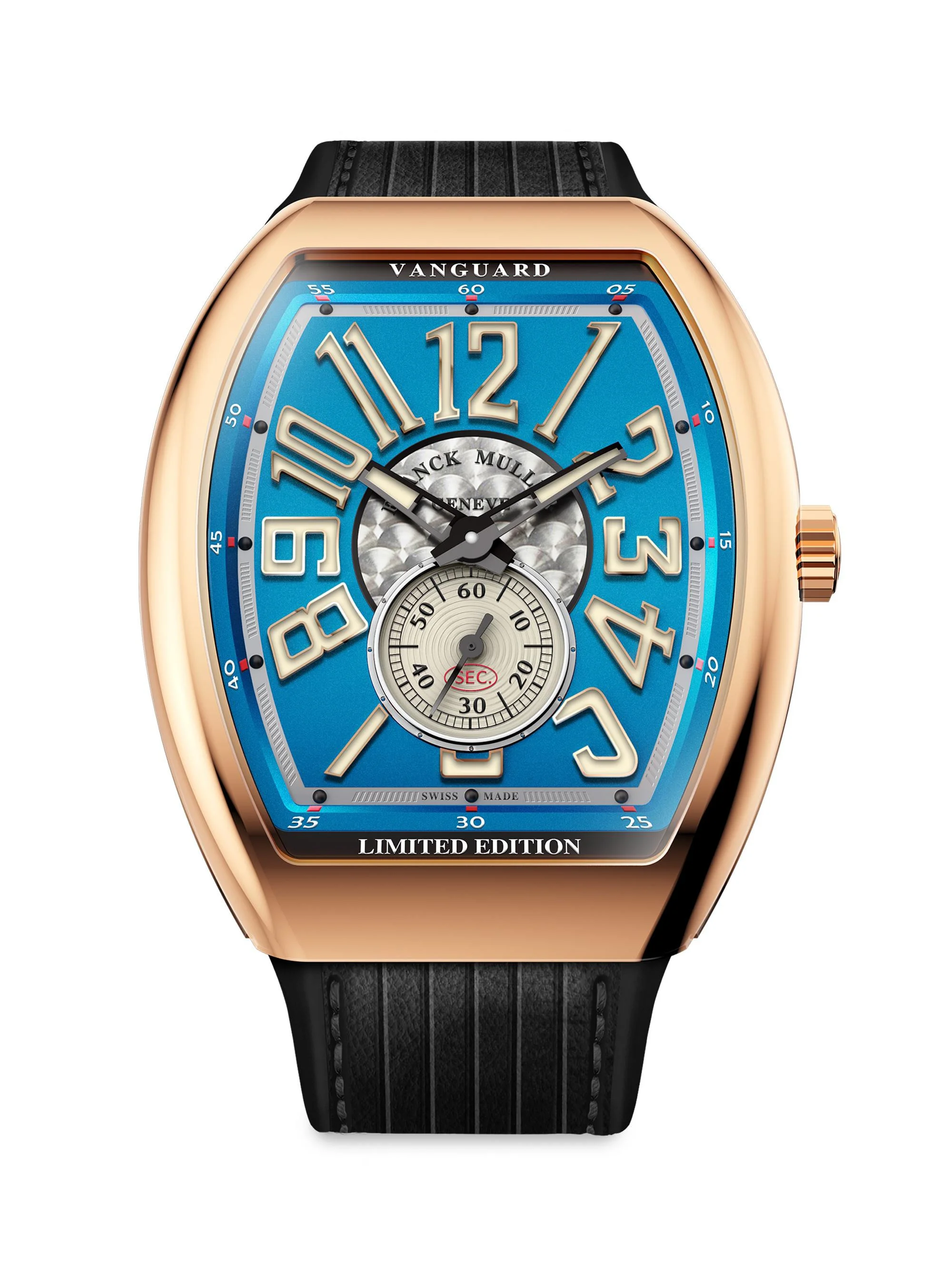 Men's Vanguard Yachting Goldtone Stainless Steel & Rubber Strap Watch - 1