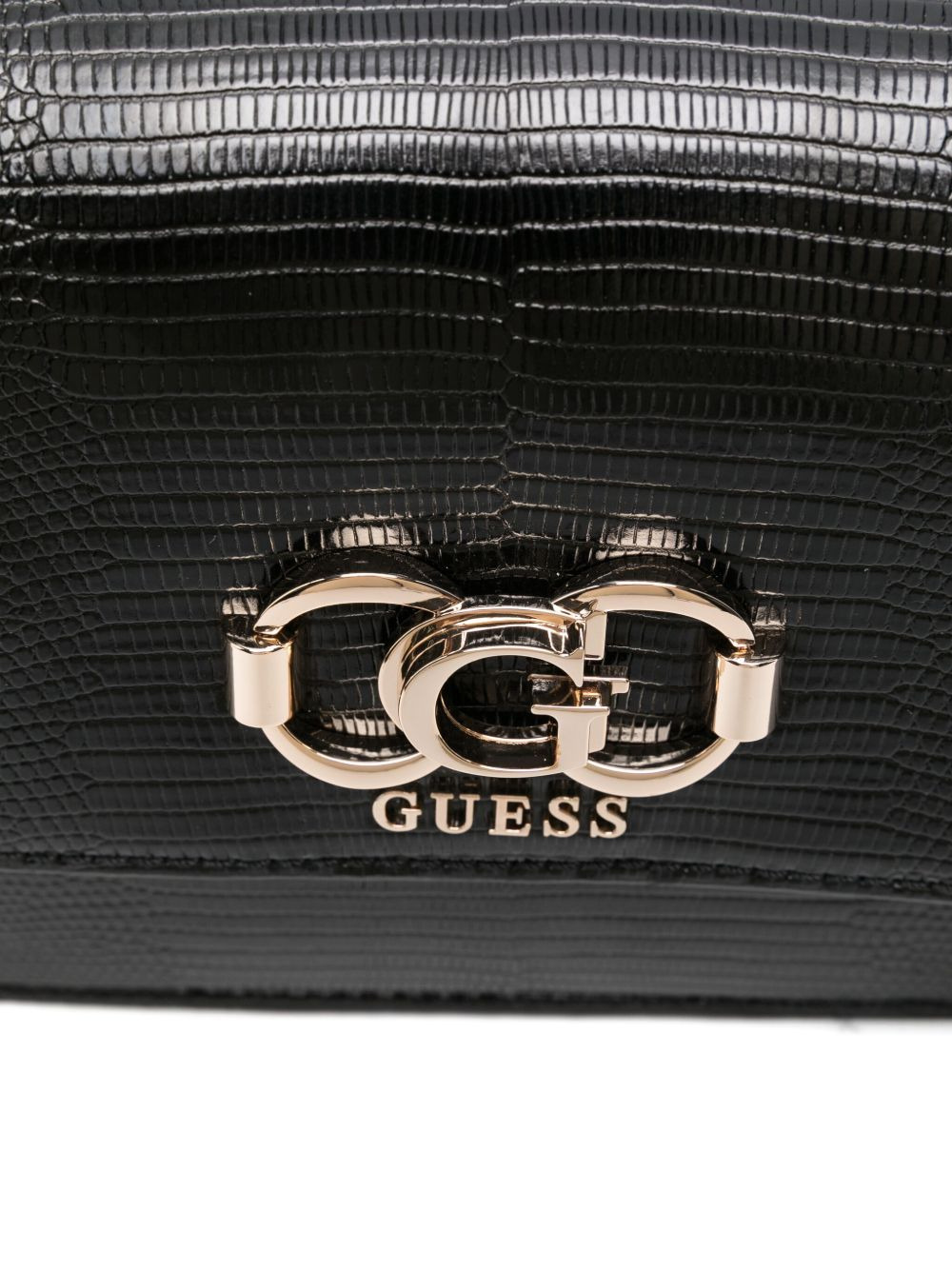 chain-strap embossed-leather satchel - 3