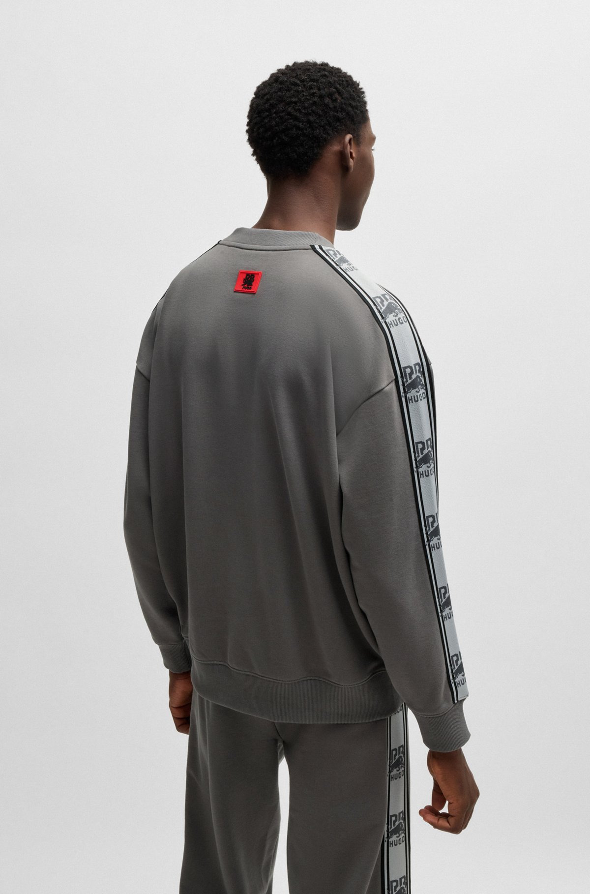 HUGO X RB COTTON-TERRY SWEATSHIRT WITH BRANDED TAPE - 5