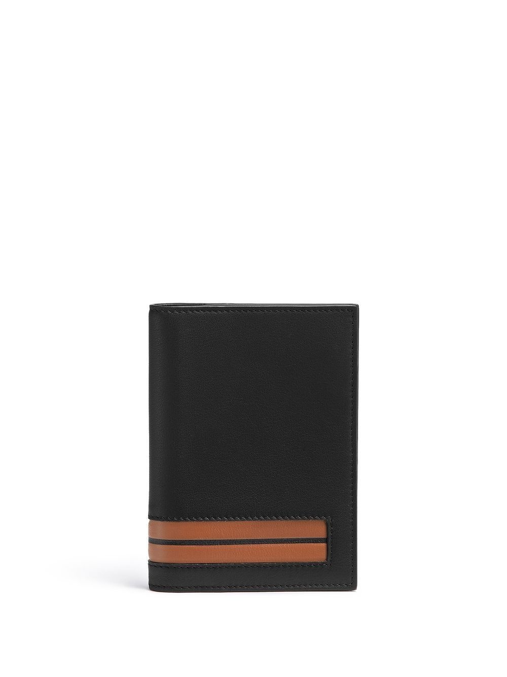 stripe-detail leather passport case - 1