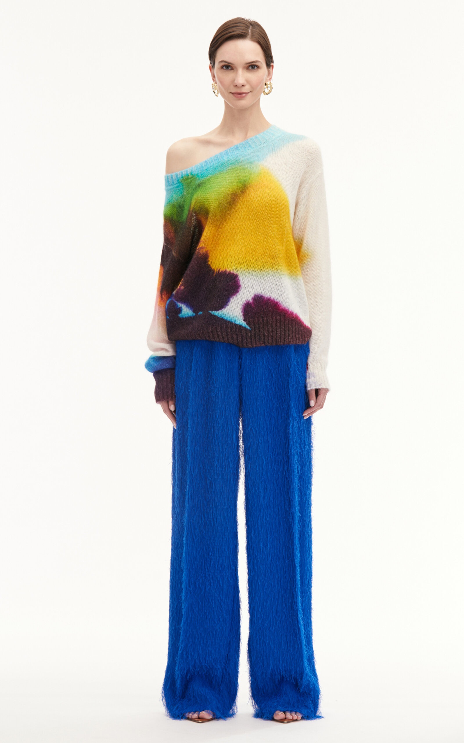 Abstract Watercolor Pullover multi - 4