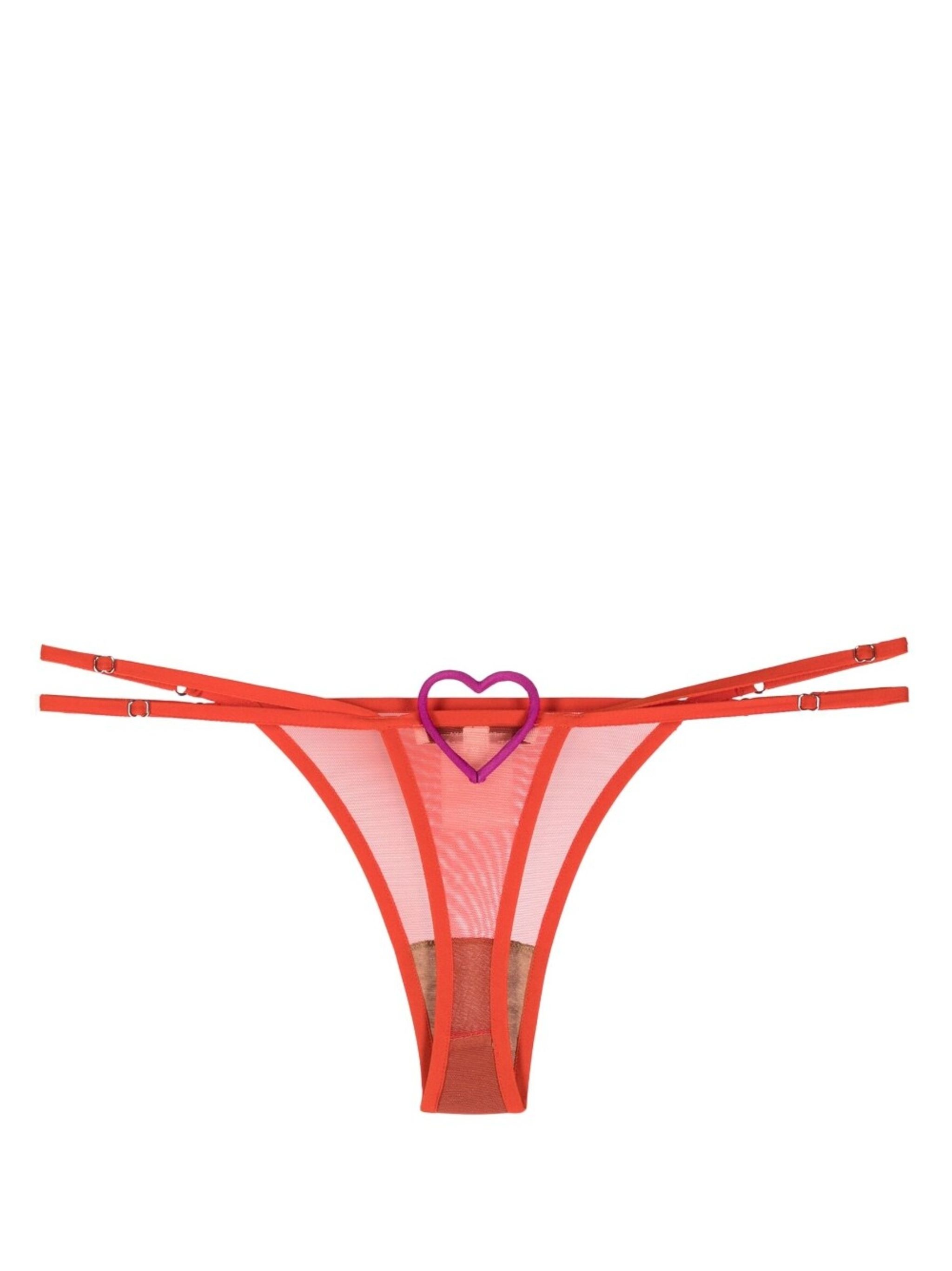 heart-patch semi-sheer thong - 2