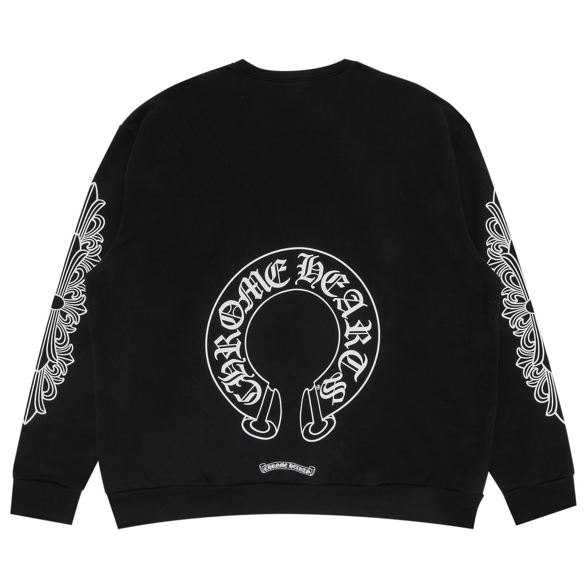 Chrome Hearts Horseshoe Logo Crewneck Sweatshirt 'Black' - 2