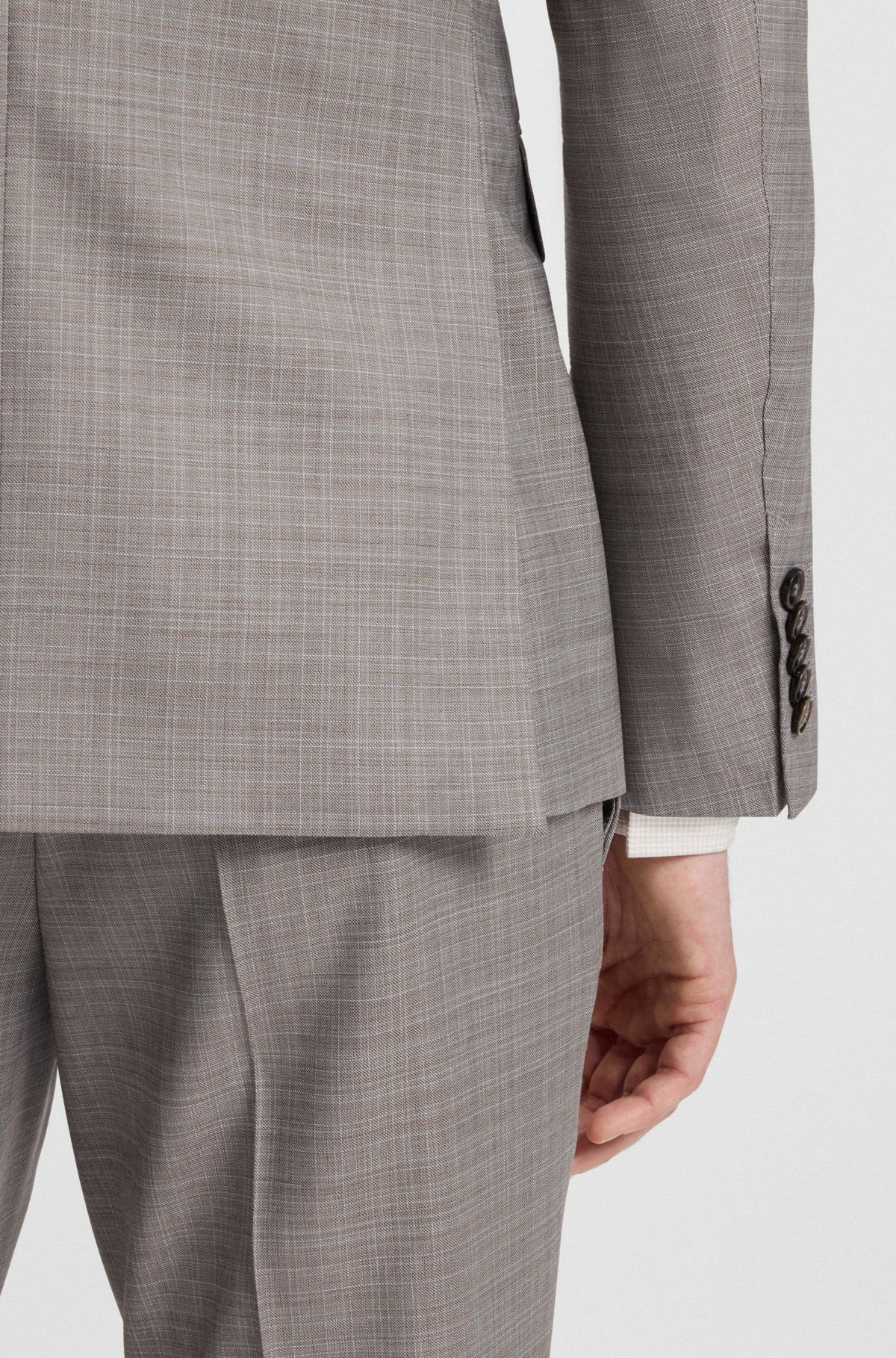 REGULAR-FIT SUIT IN CHECKED WOOL - 5