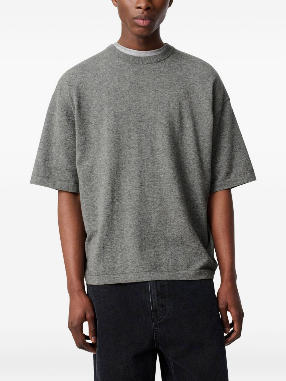 Distort knitted back-logo T-shirt - 3