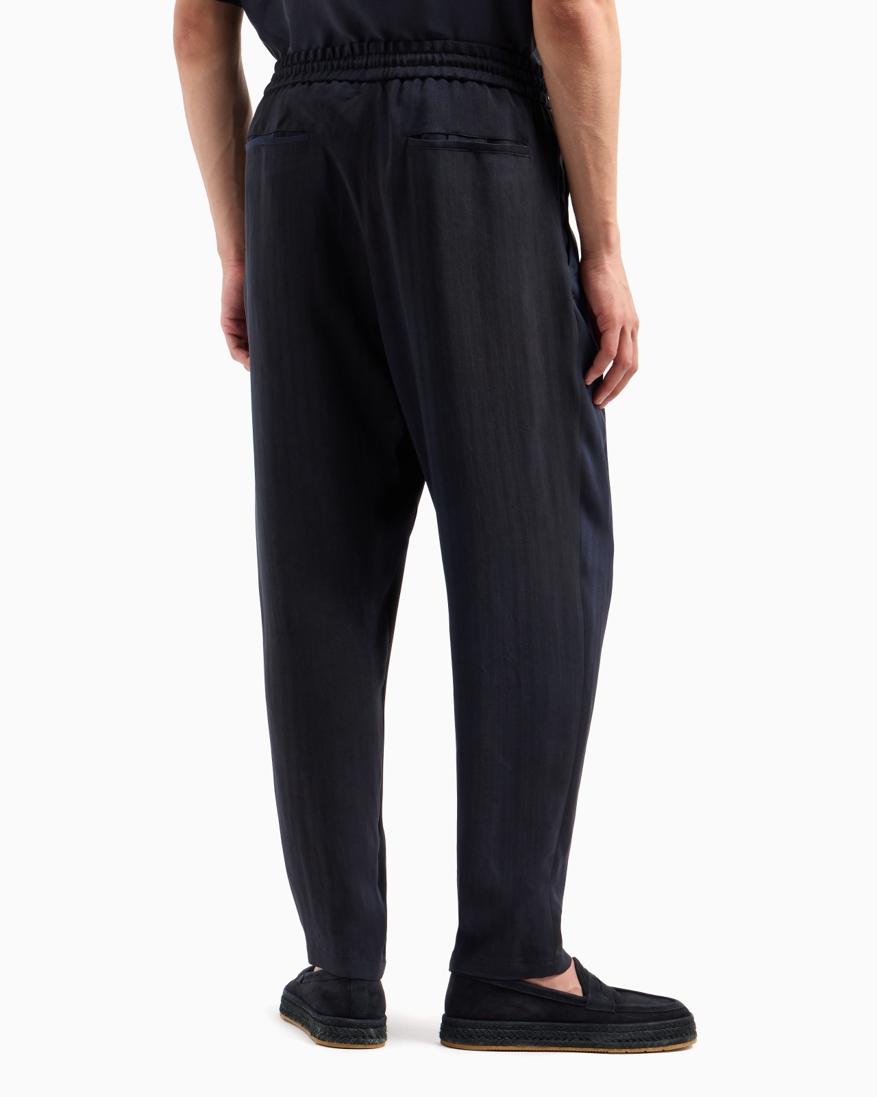 FLAT-FRONT TROUSERS IN CHEVRON JACQUARD VISCOSE - 3
