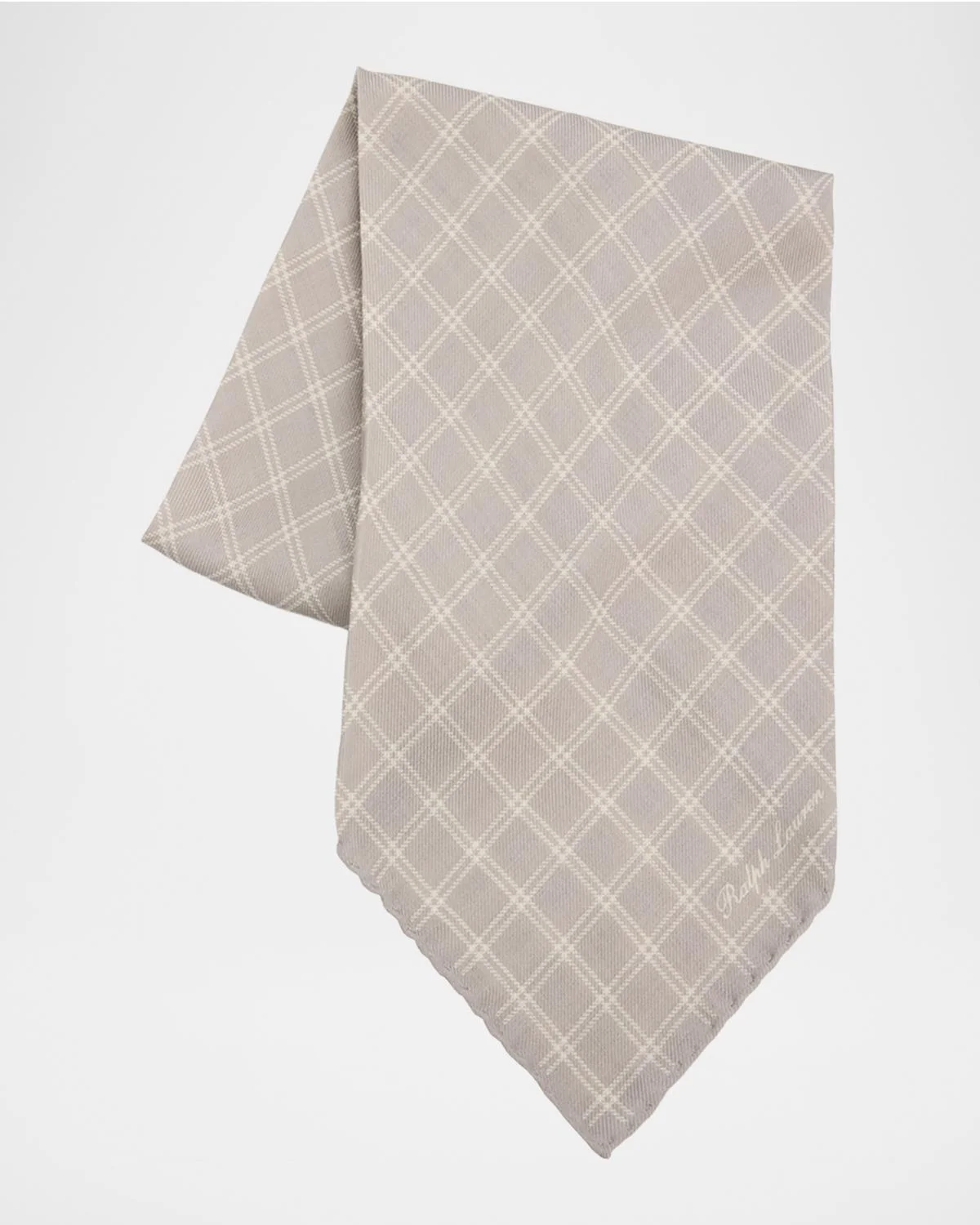 Men's Windowpane Cashmere-Silk Neckerchief - 1