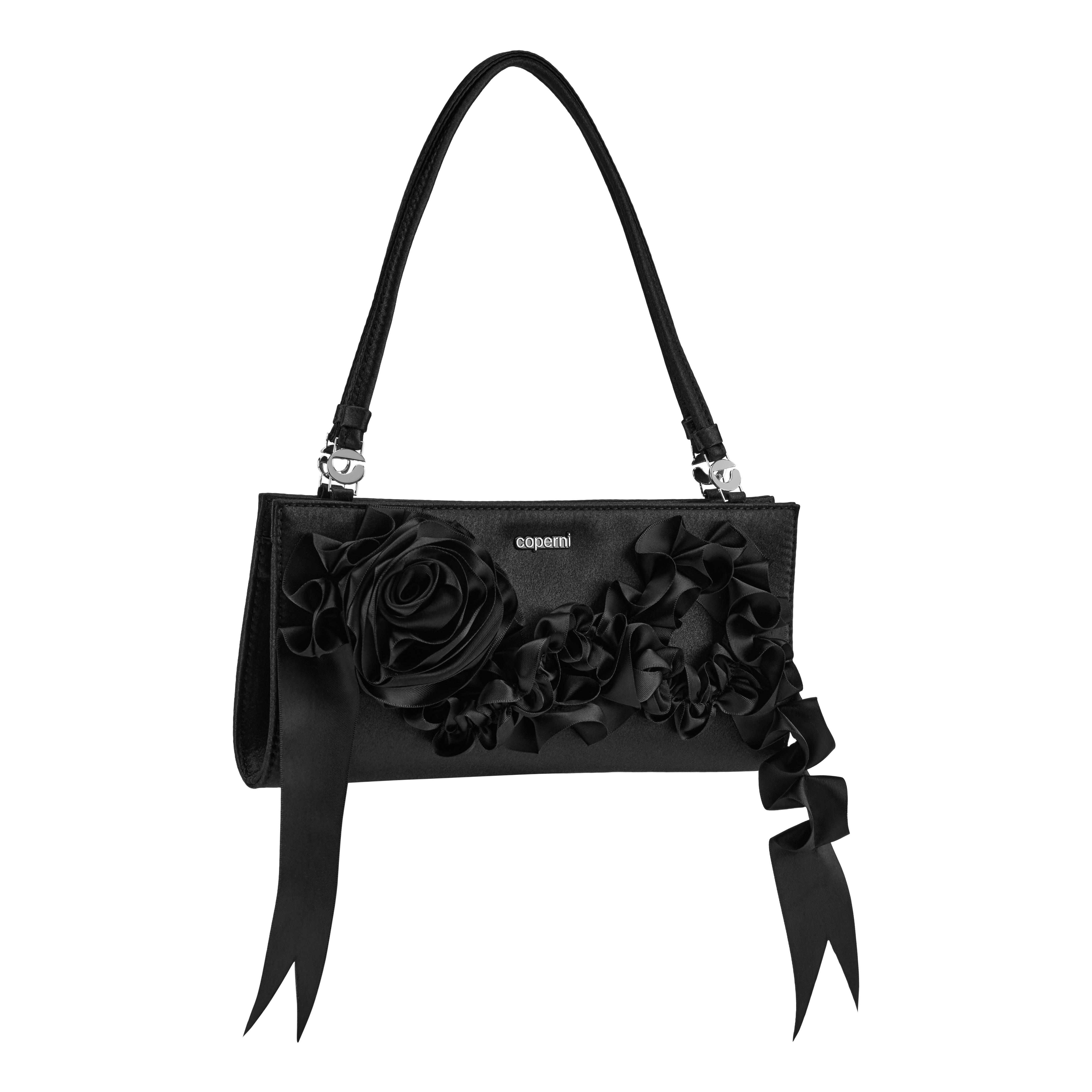 Pleated Ribbon Satin Pochette Bag - 2
