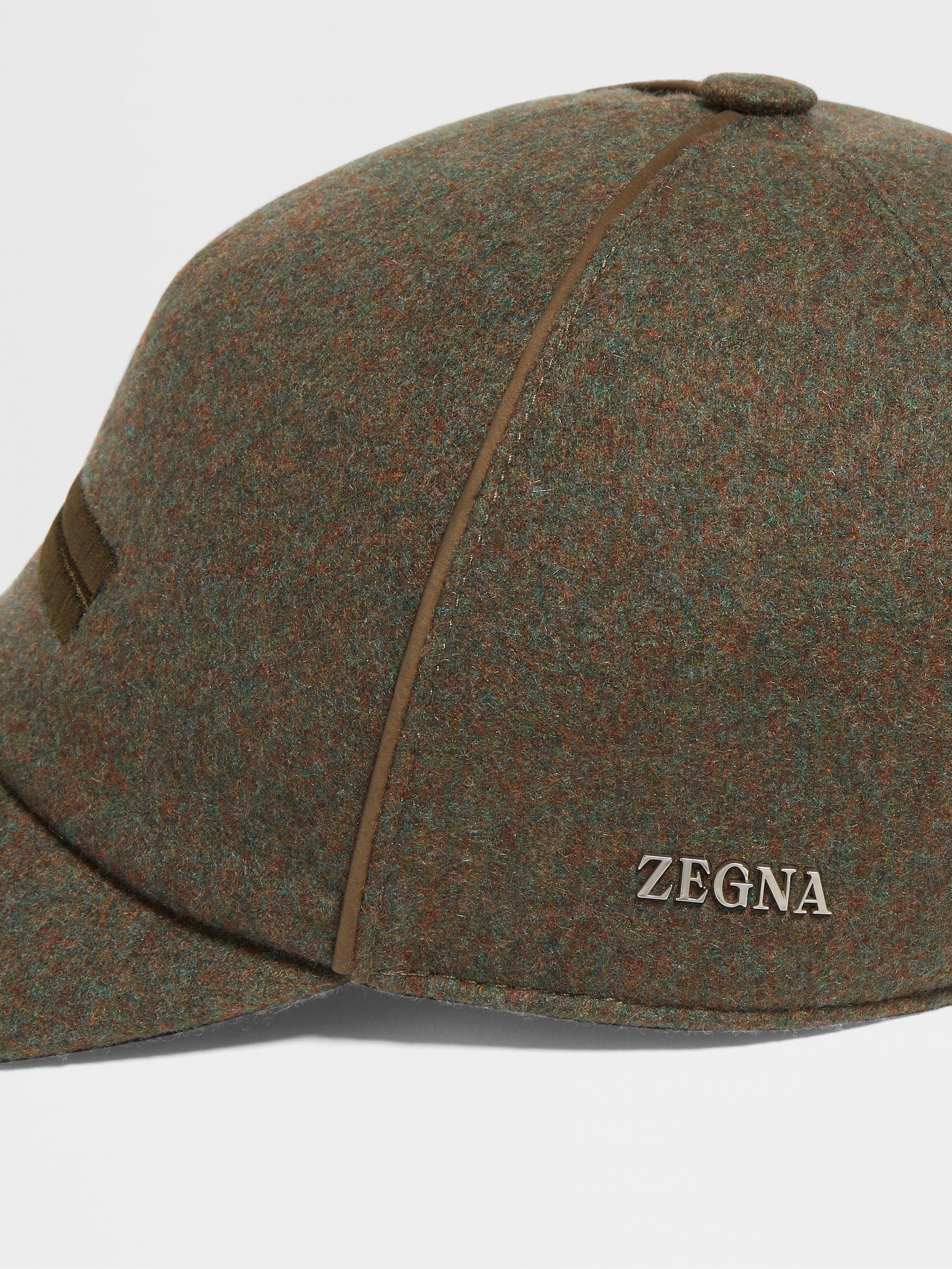 ARMY GREEN MULTIMÉLANGE OASI CASHMERE BASEBALL CAP - 2