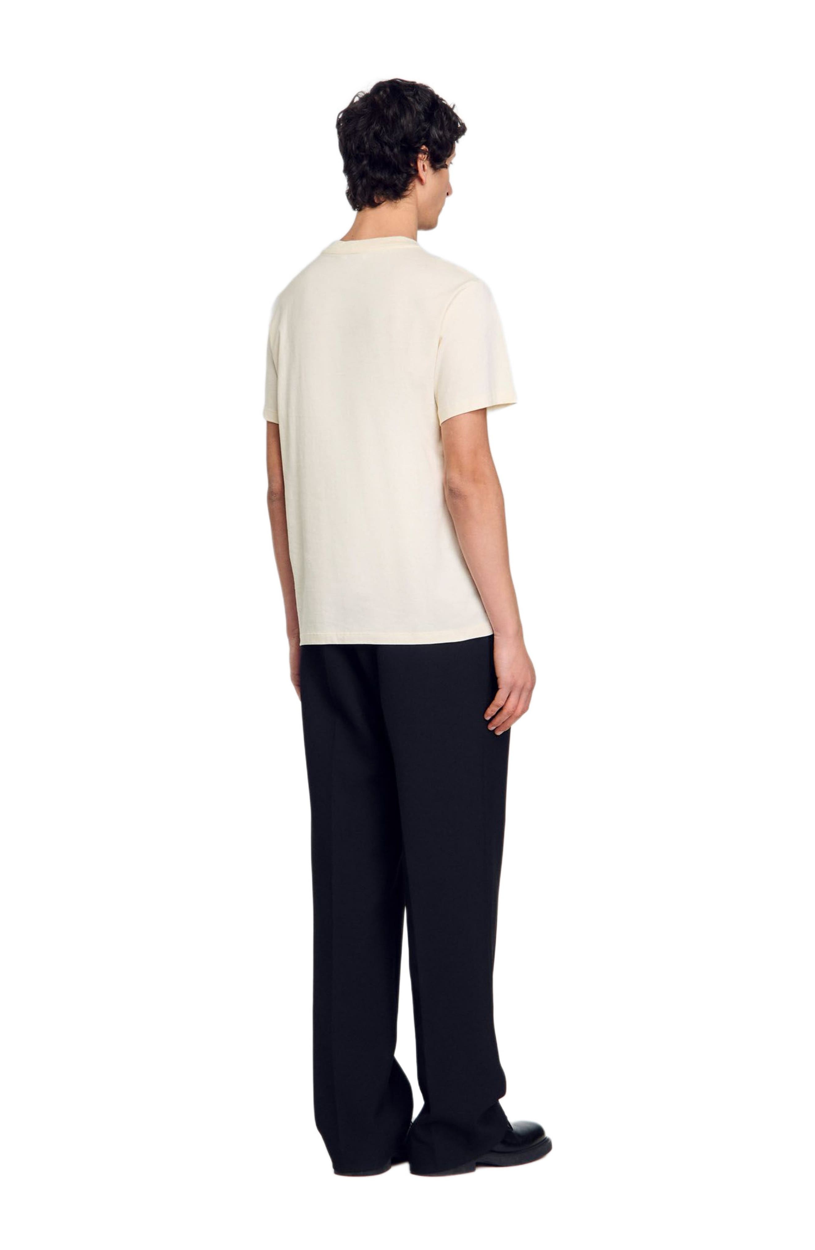 SANDRO T-shirt with flower detail in Ivory. at Nordstrom - 2