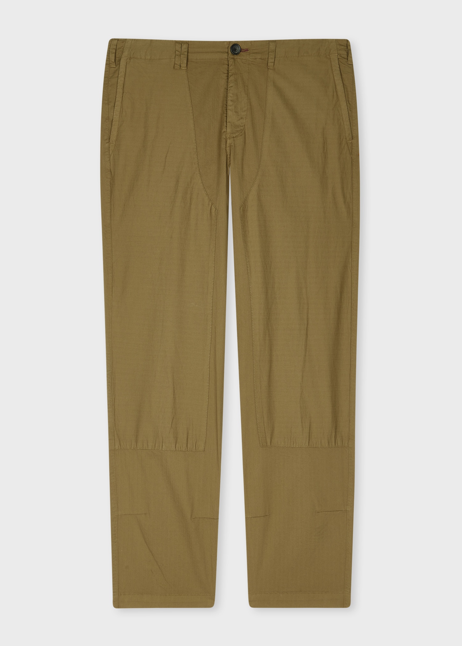 Khaki Stretch-Cotton Panelled Trousers - 1
