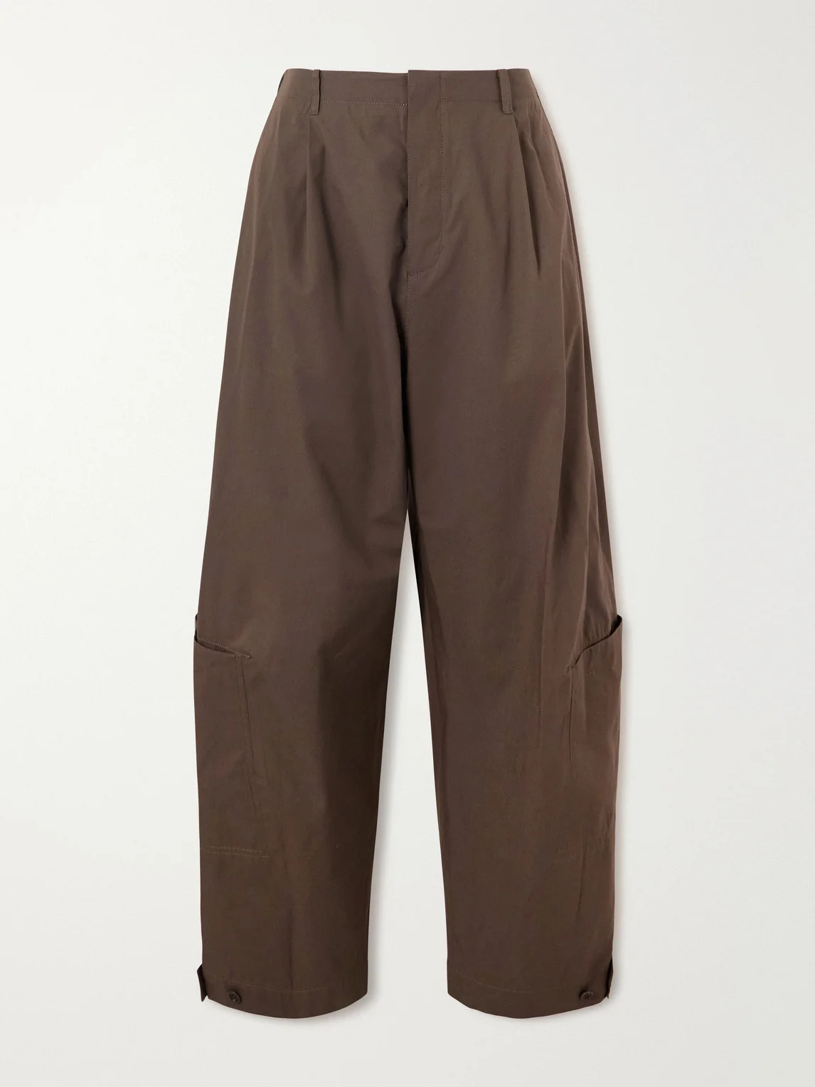 Cotton-Blend Wide-Leg Trousers - 1
