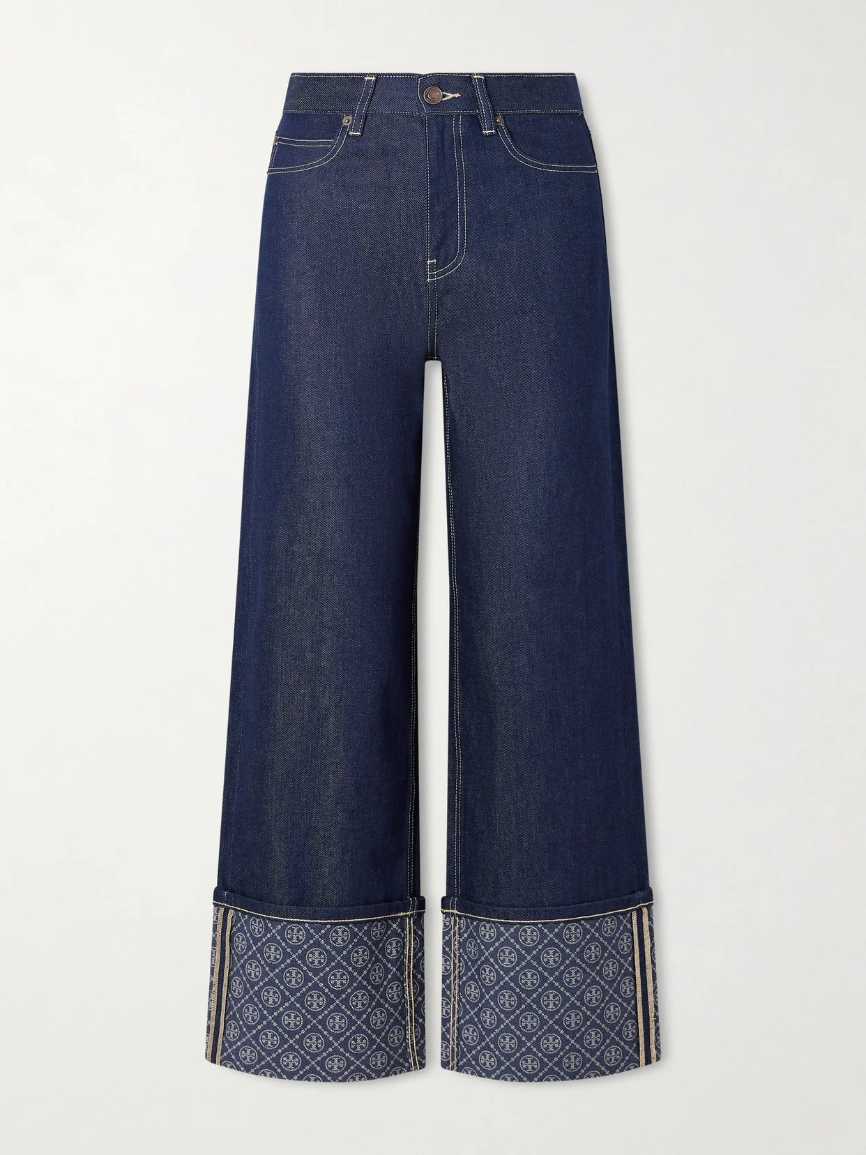 Printed High-rise Straight-leg Jeans - 1