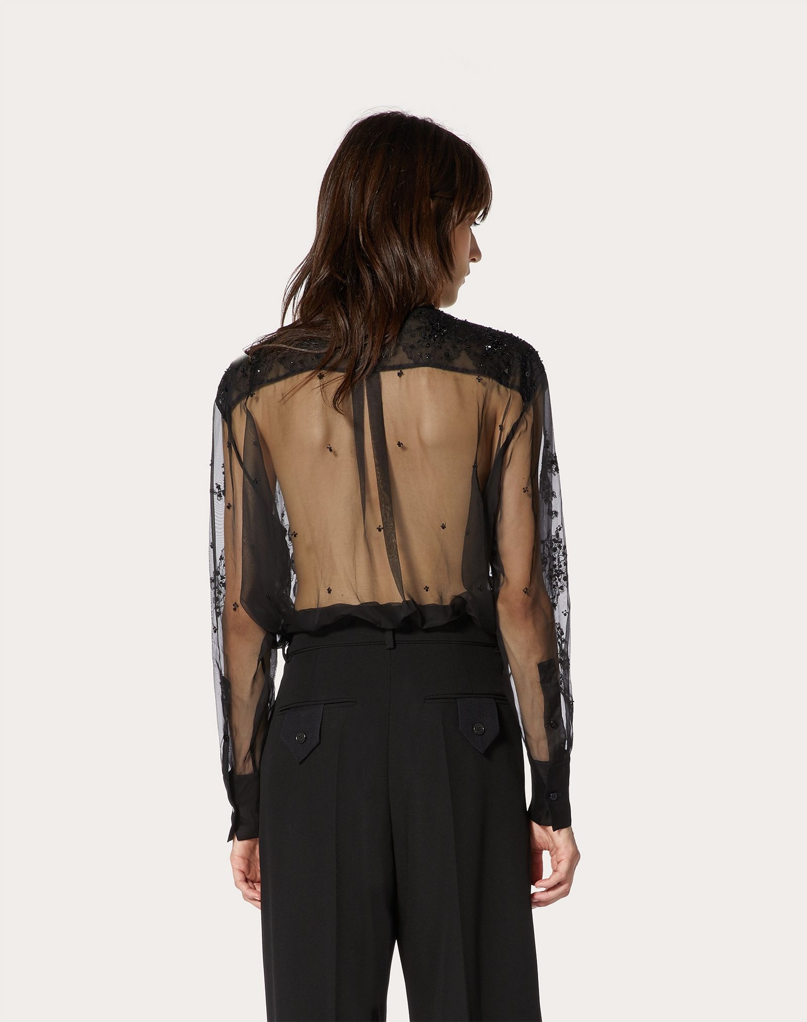 Embroidered Organza Shirt - 4