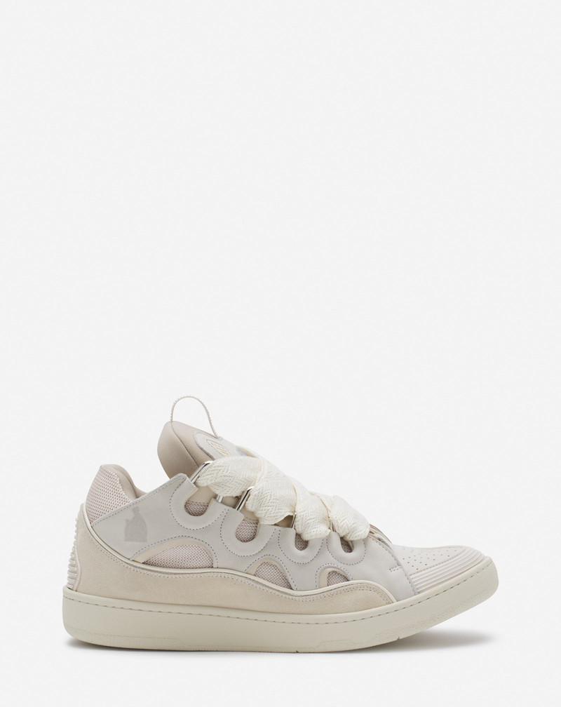 LEATHER CURB SNEAKERS - 1