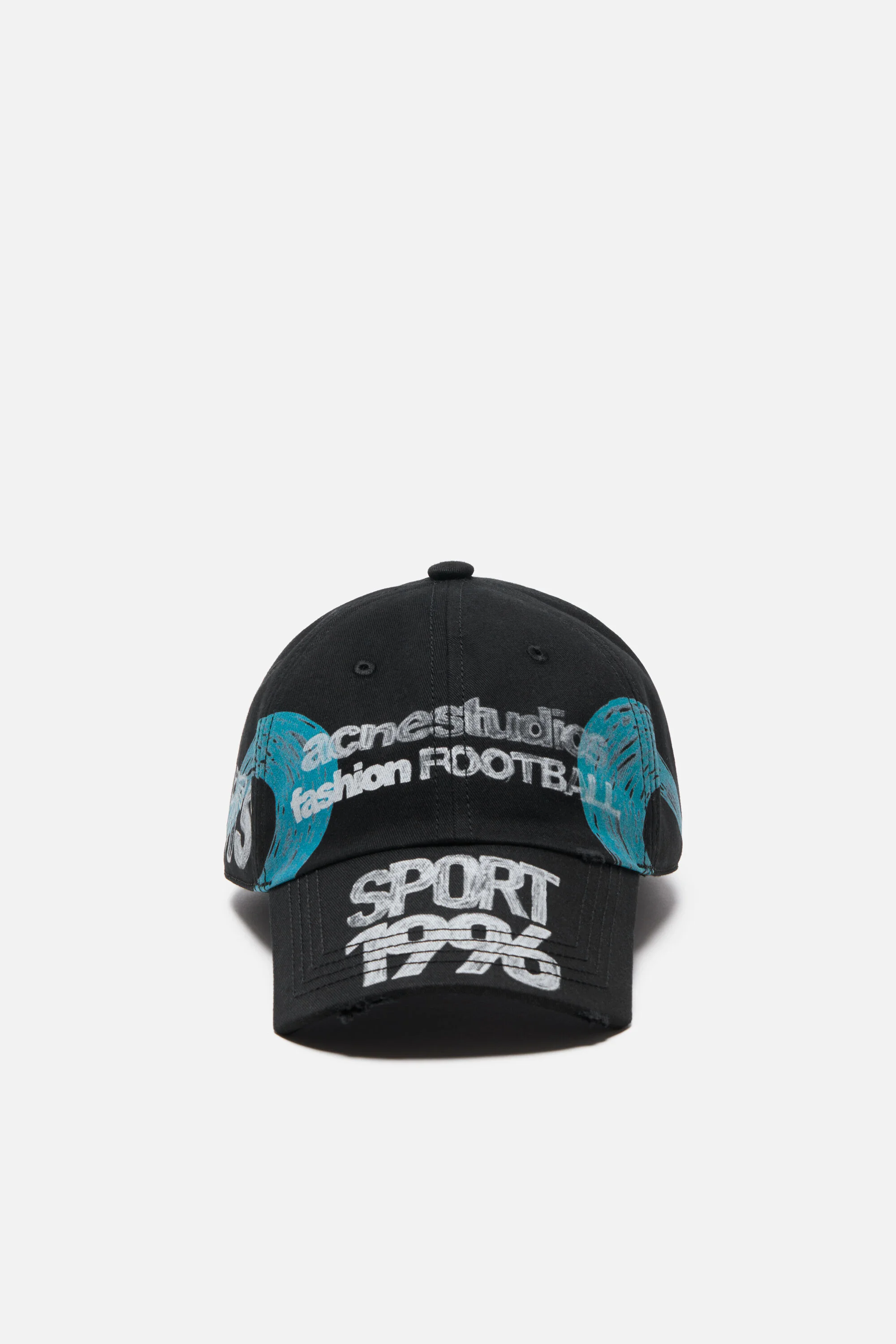 Distressed logo cap - Black - 1