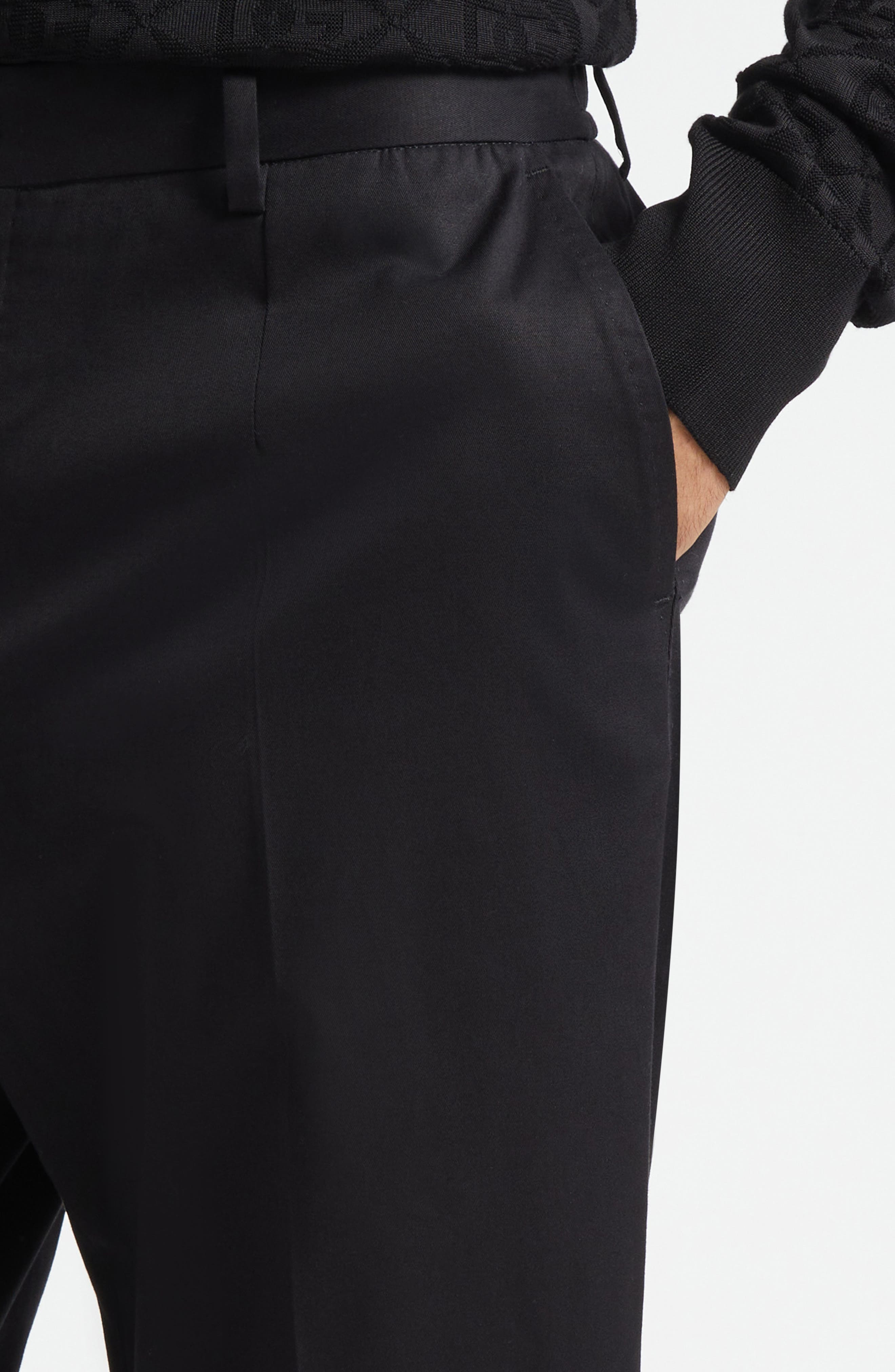 Dolce&Gabbana Cotton Stretch Gabardine Trousers in N0000 Nero at Nordstrom - 5