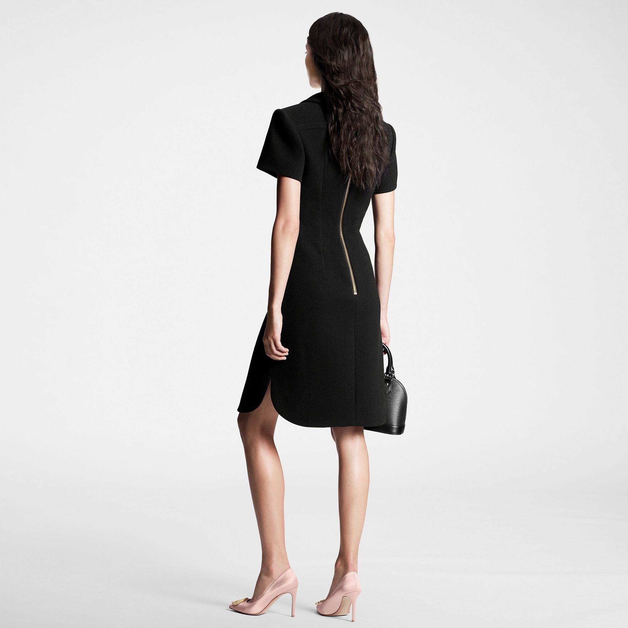 Bib Collar Fitted Dress - 3