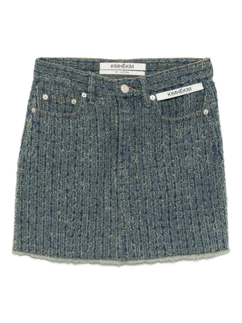 logo-patch knitted skirt - 1