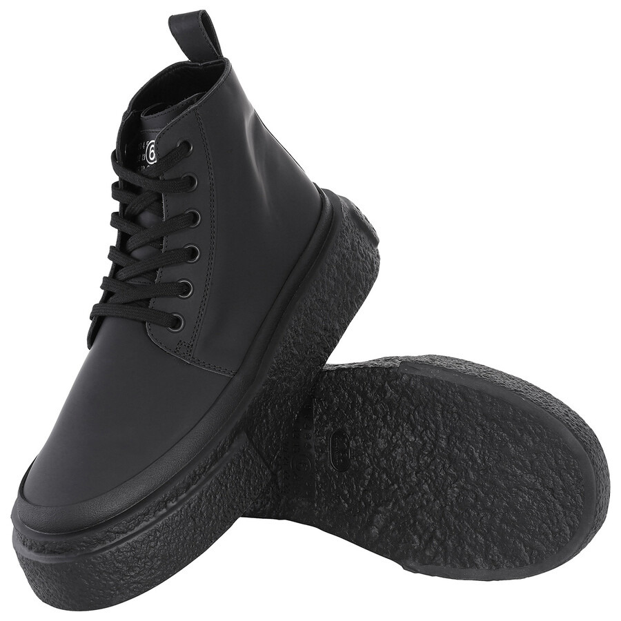 MM6 Oversized Sole High-Top Leather Sneakers - 2