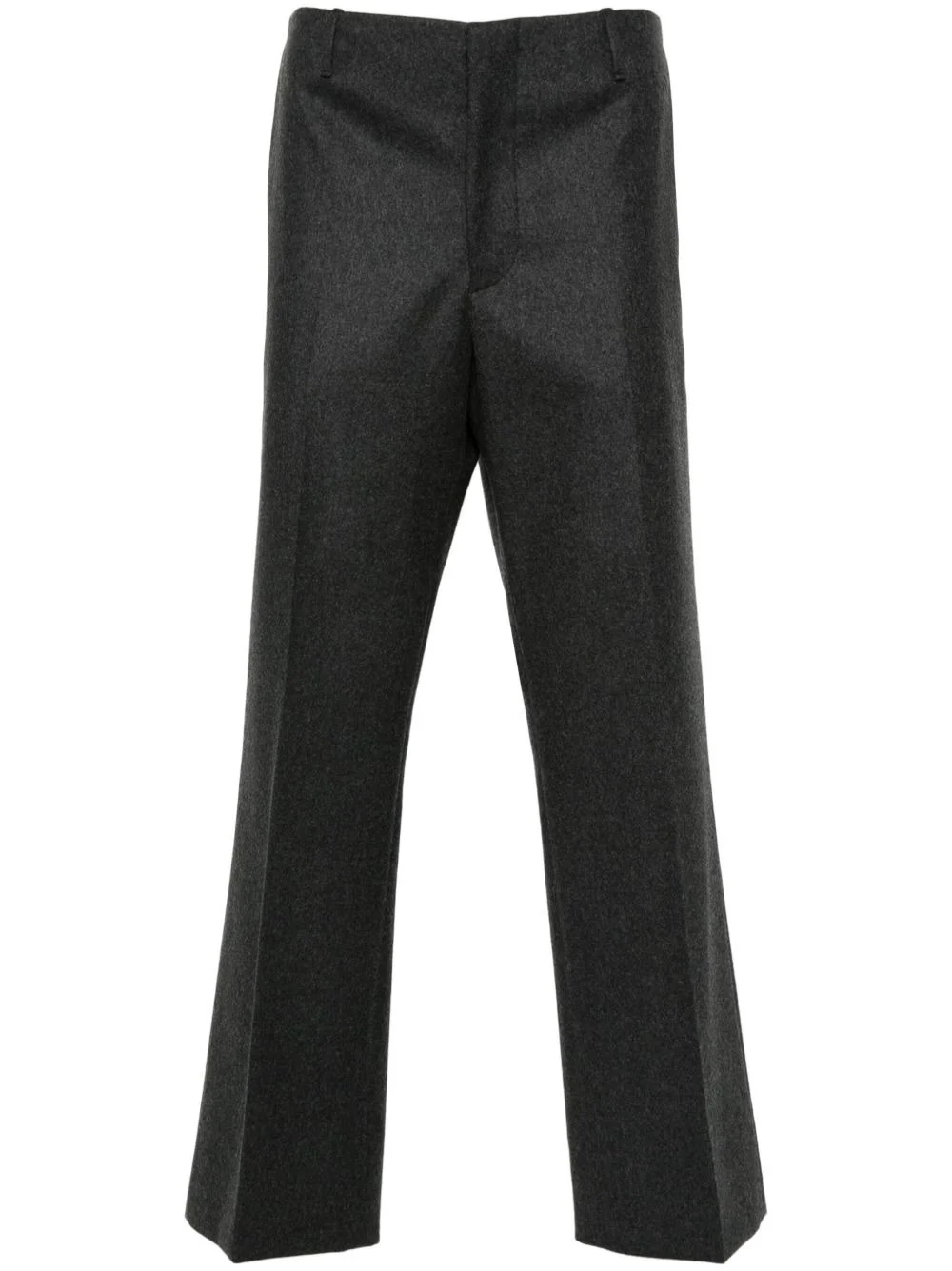 flannel wool straight-leg trousers - 1