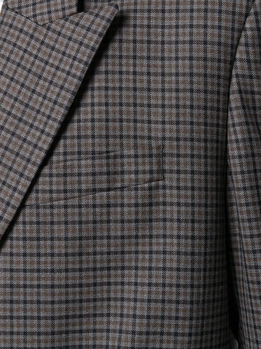 single-breasted check coat - 5
