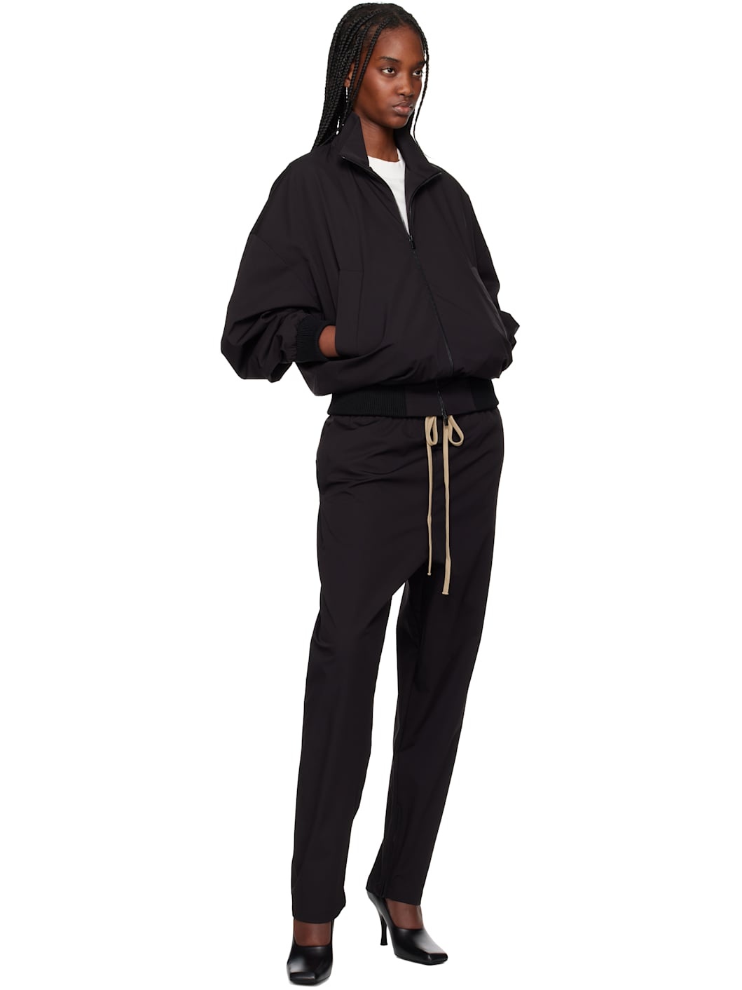 Black Nylon Track Jacket - 4