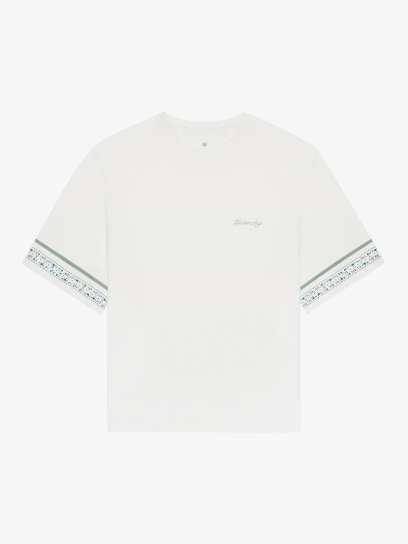 T-SHIRT IN COTTON WITH FLORAL DETAIL - 1