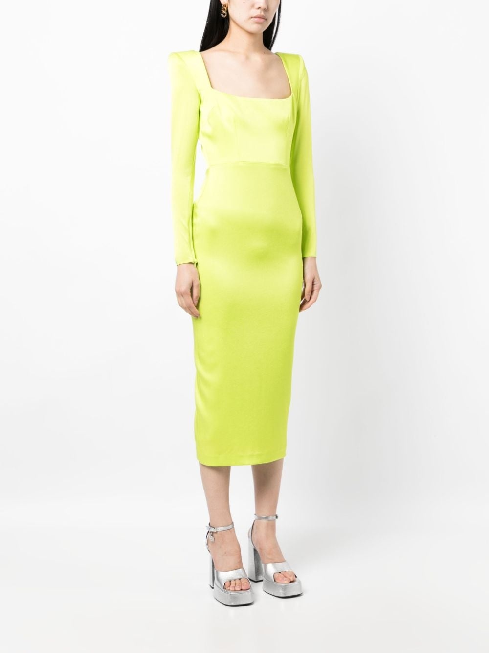 square-neck midi dress - 3