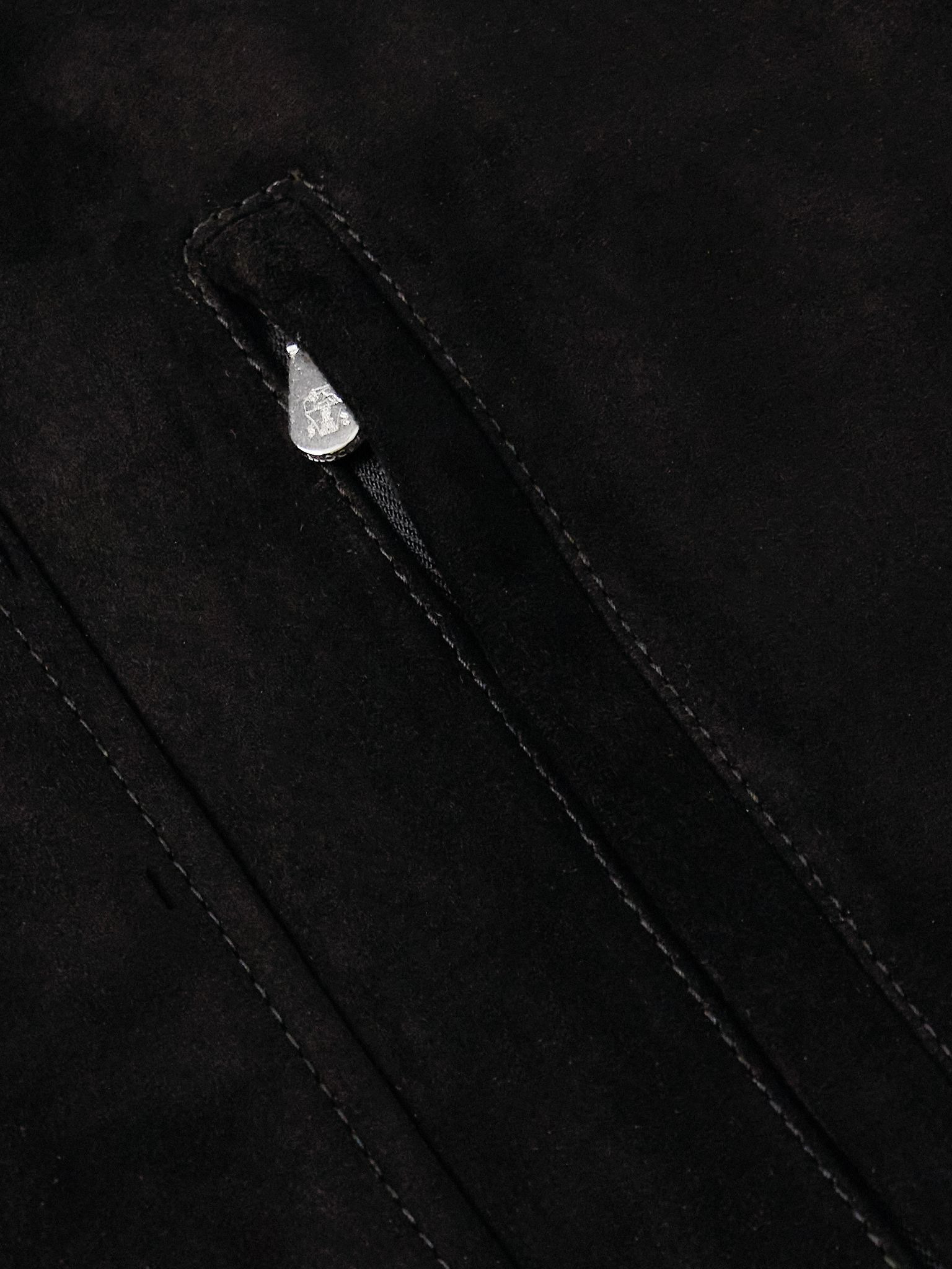 Belted Suede Field Jacket Black - 4
