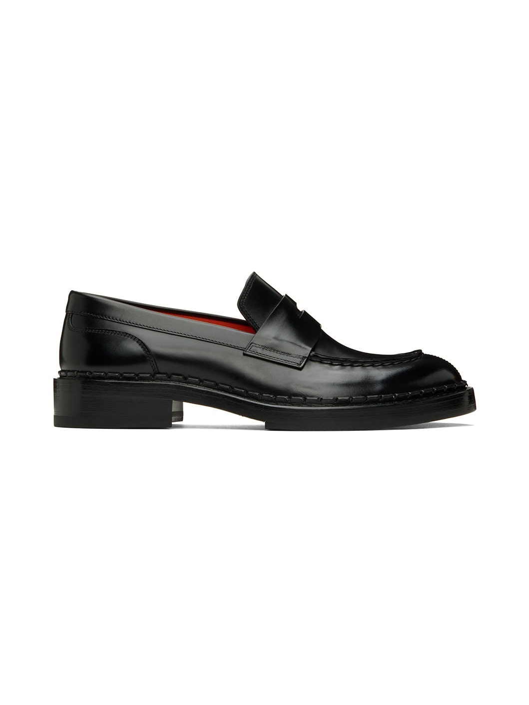 Black Leather Loafers - 1