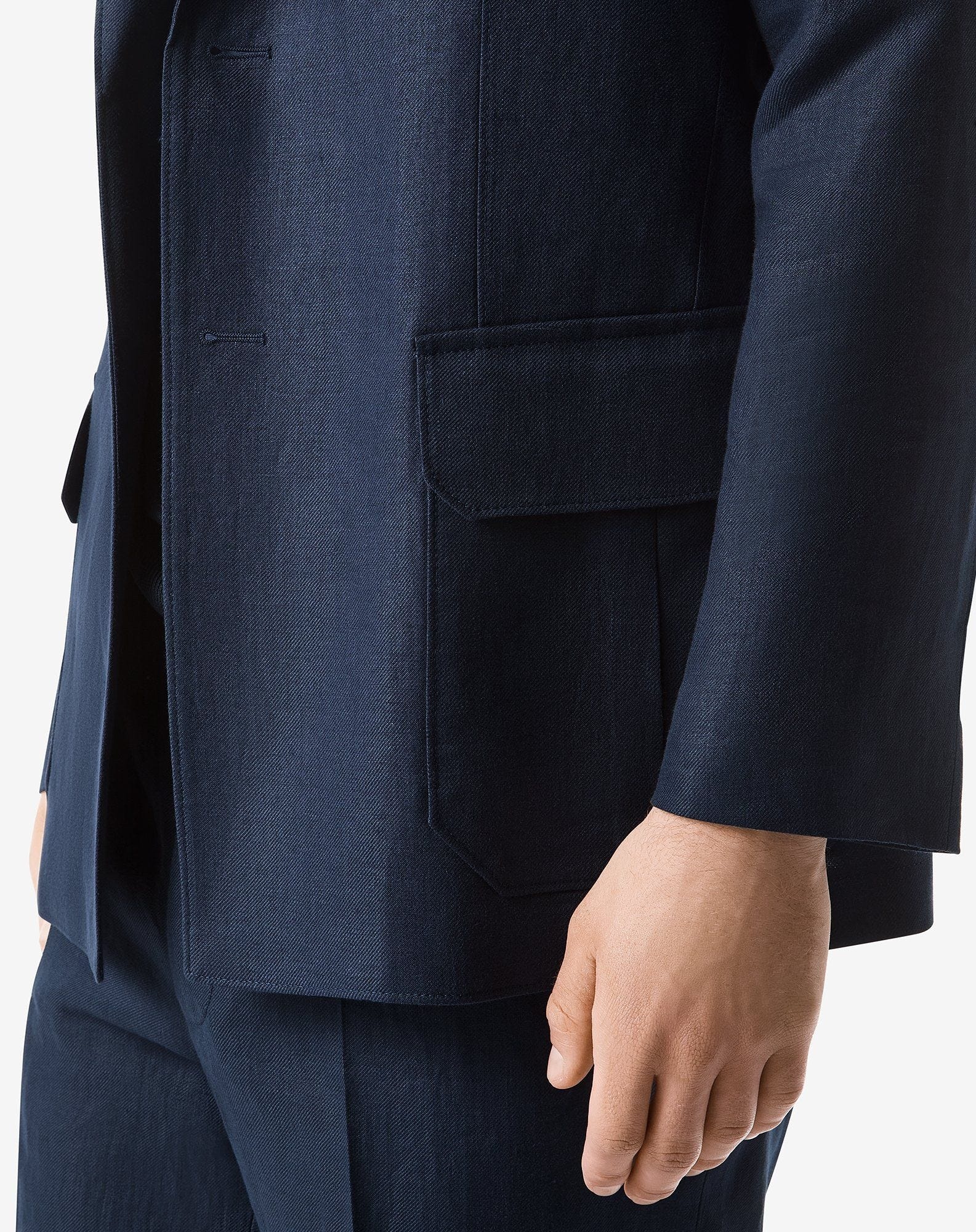 Blue pure linen jacket - 5