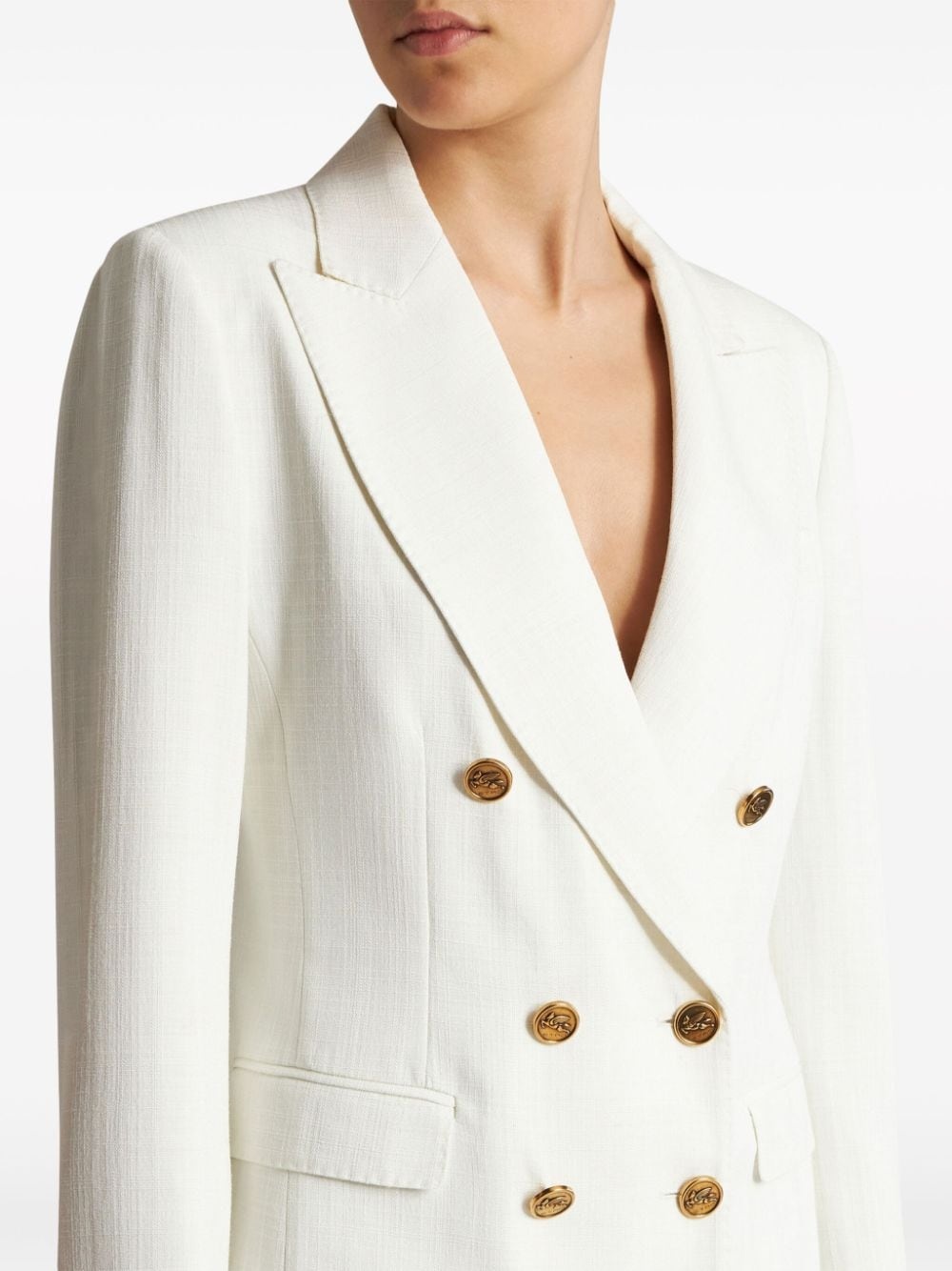 slub-texture double-breasted blazer - 4